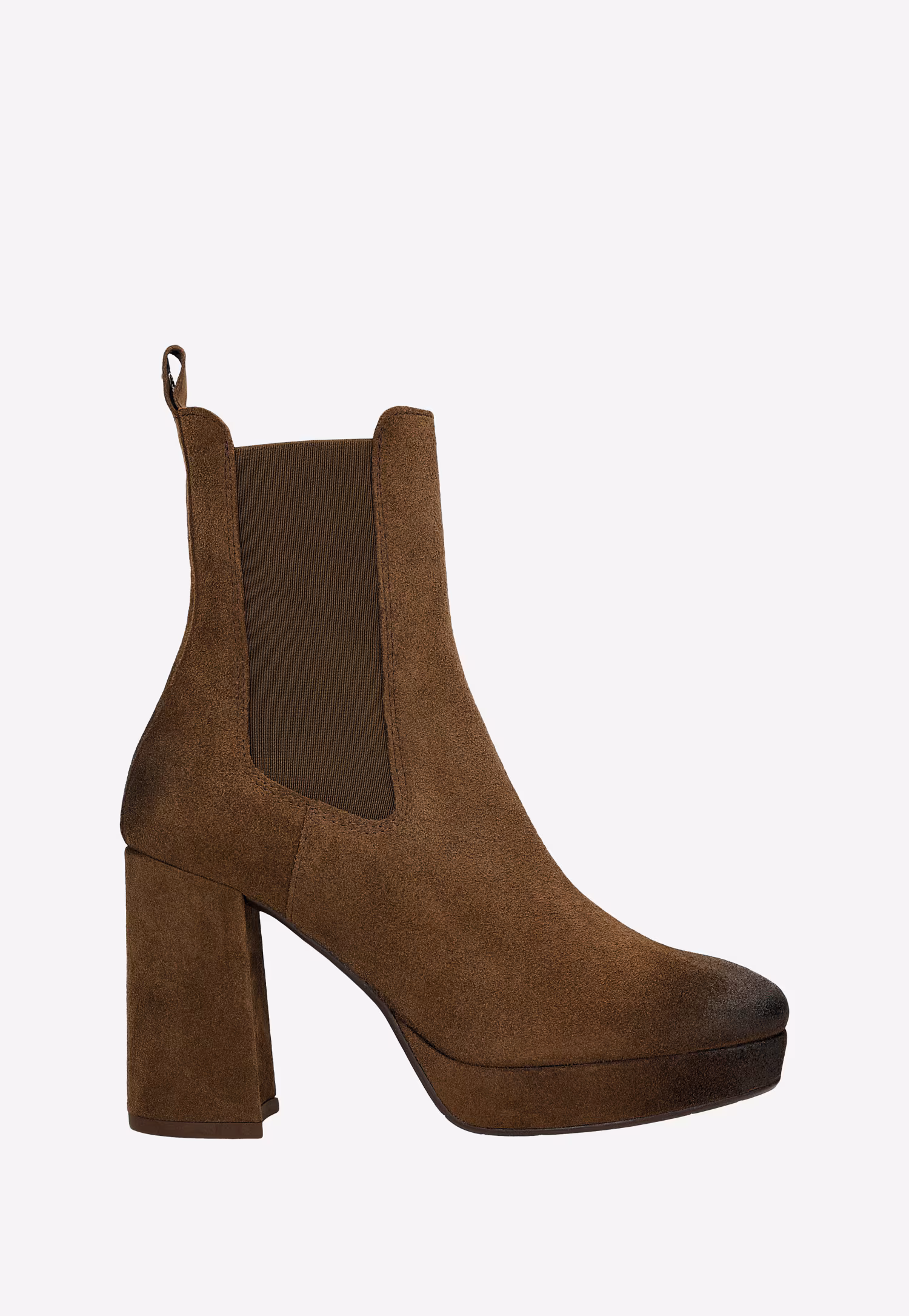 Brązowe sztyblety damskie na wysokim słupku