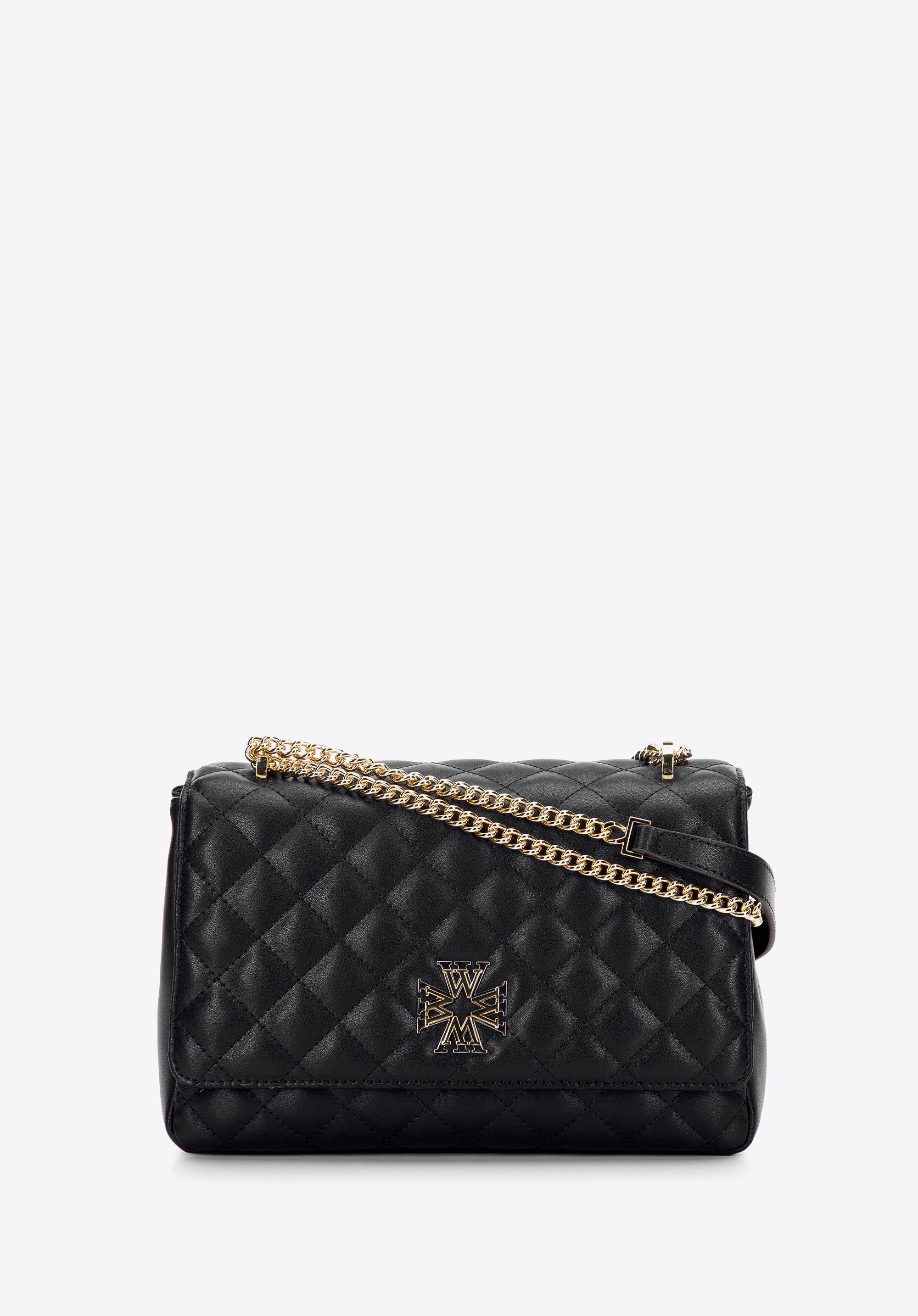 Damska listonoszka skórzana z ozdobnym monogramem