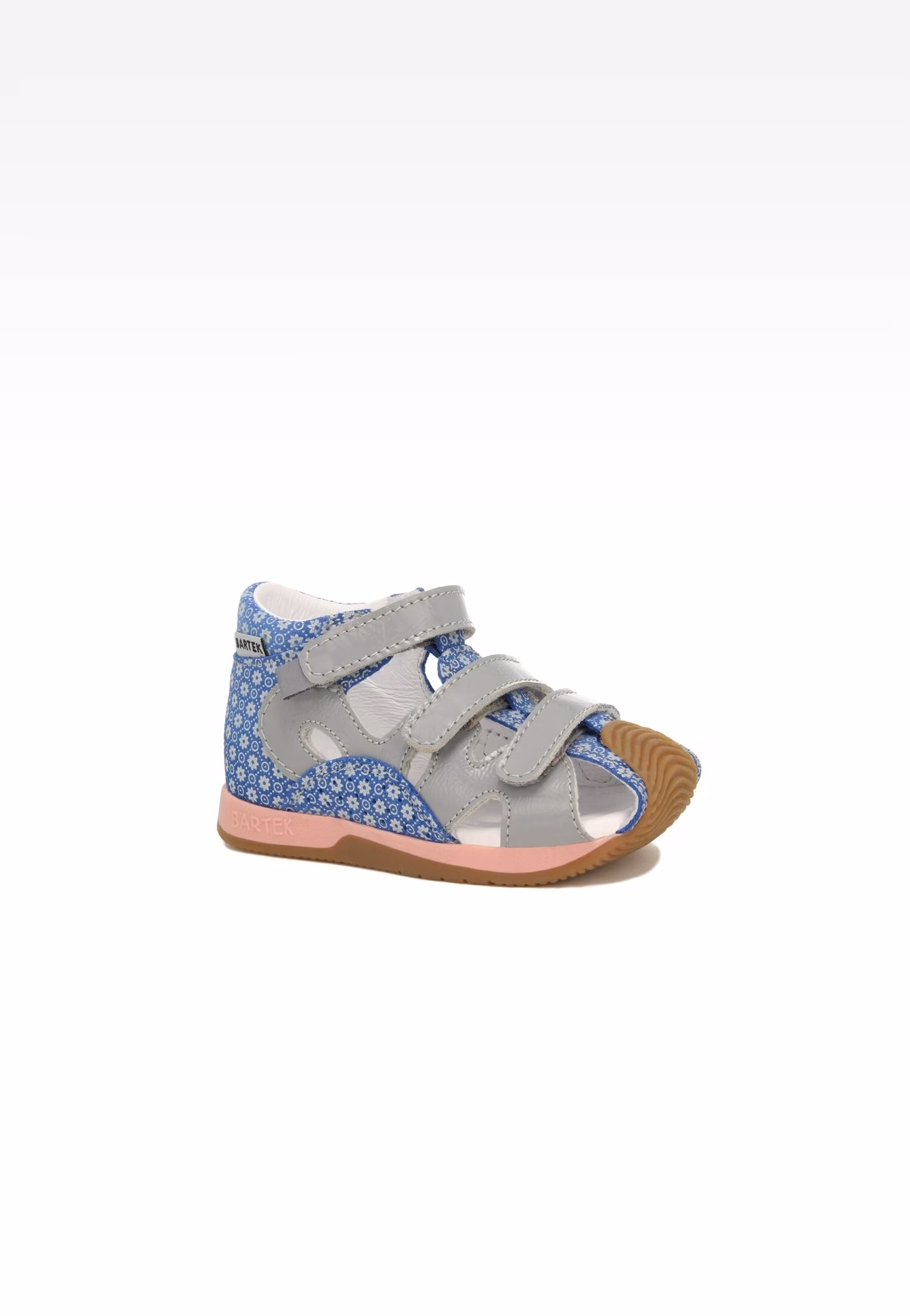 Sandały BARTEK 81021-008, dla dziewcząt, różowo-szary