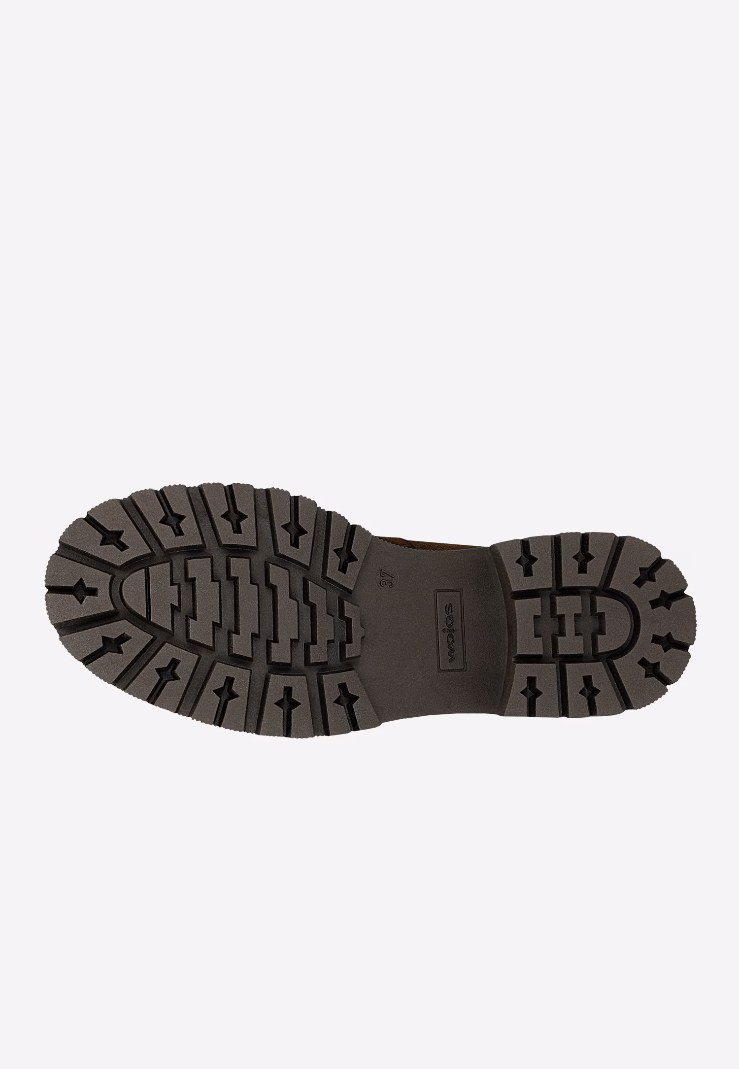 Brązowe mokasyny na masywnej podeszwie