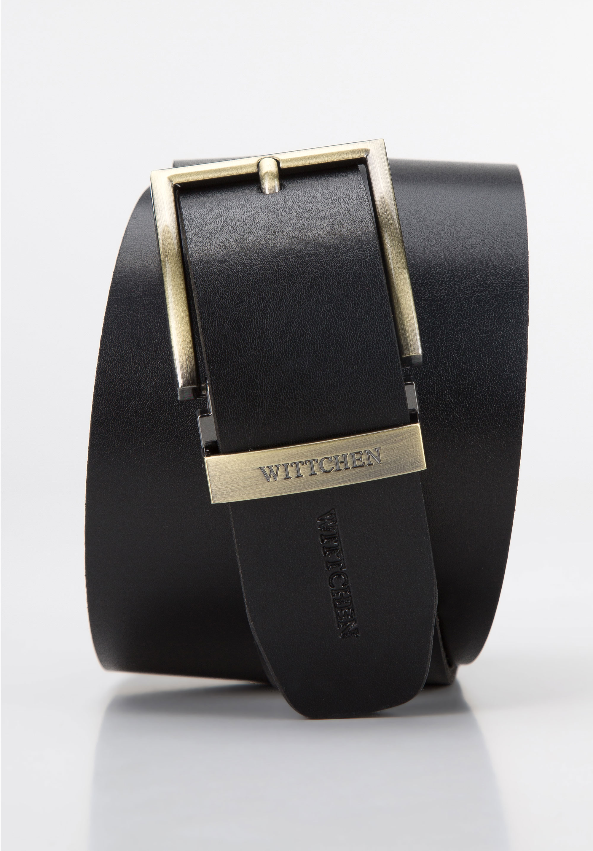 Męski pasek skórzany z metalową szlufką prosty