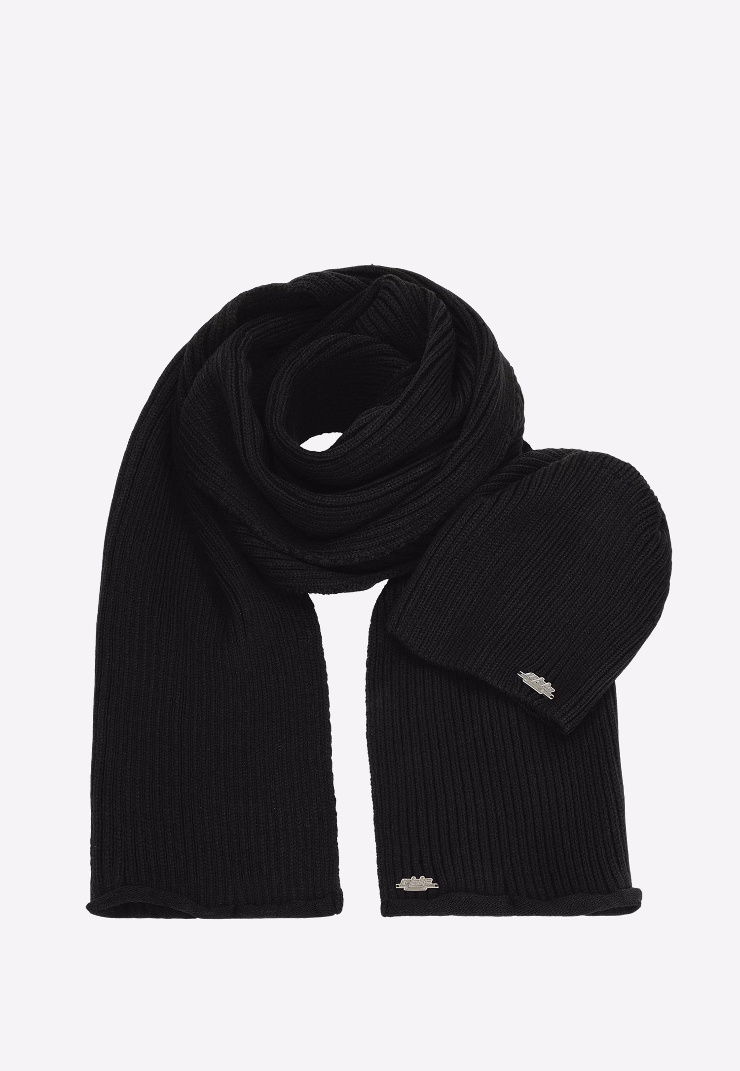 Granatowy zestaw RELAKS czapka + szalik