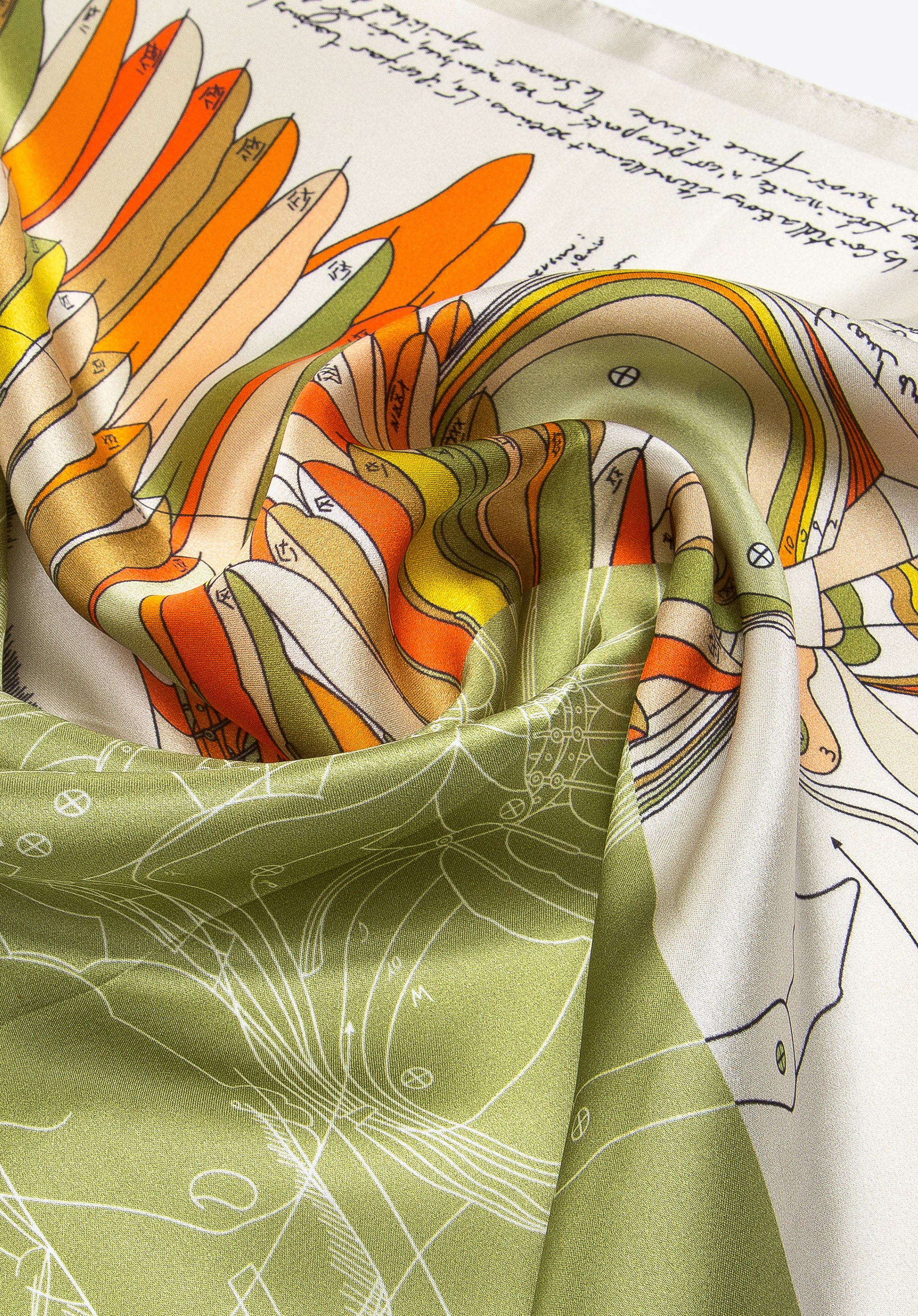 Damska apaszka jedwabna we wzory