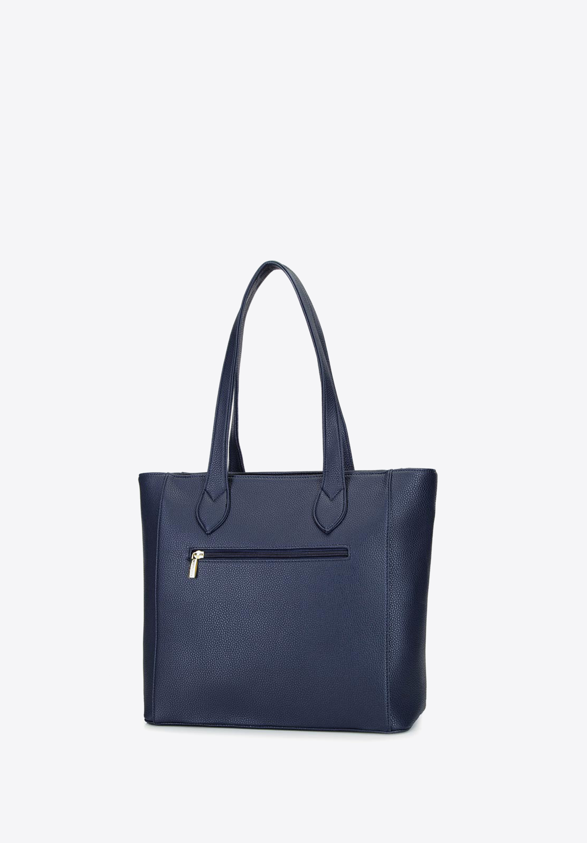 Torebka shopperka klasyczna z kieszenią z przodu