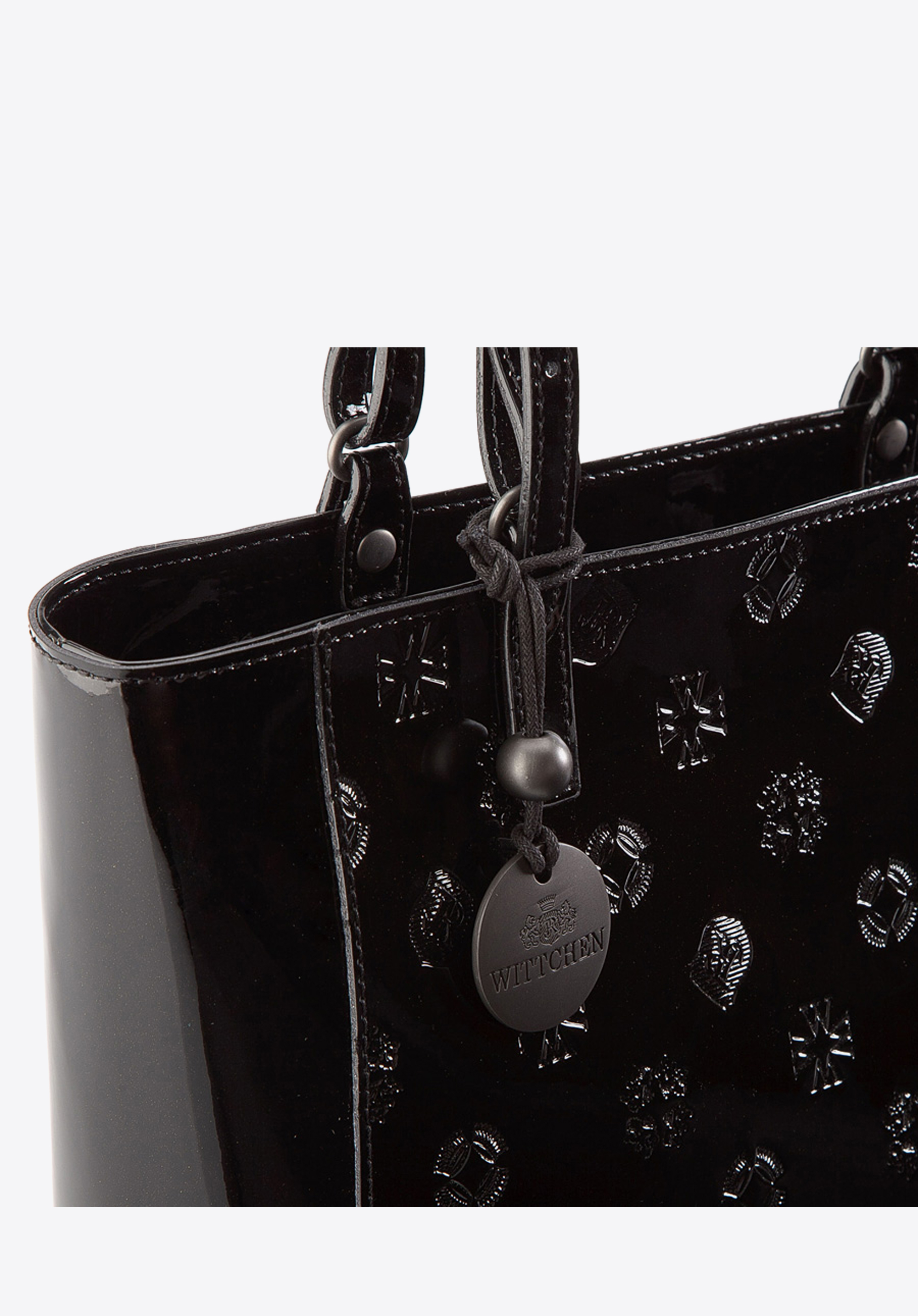 Kuferek skórzany lakierowany z monogramem