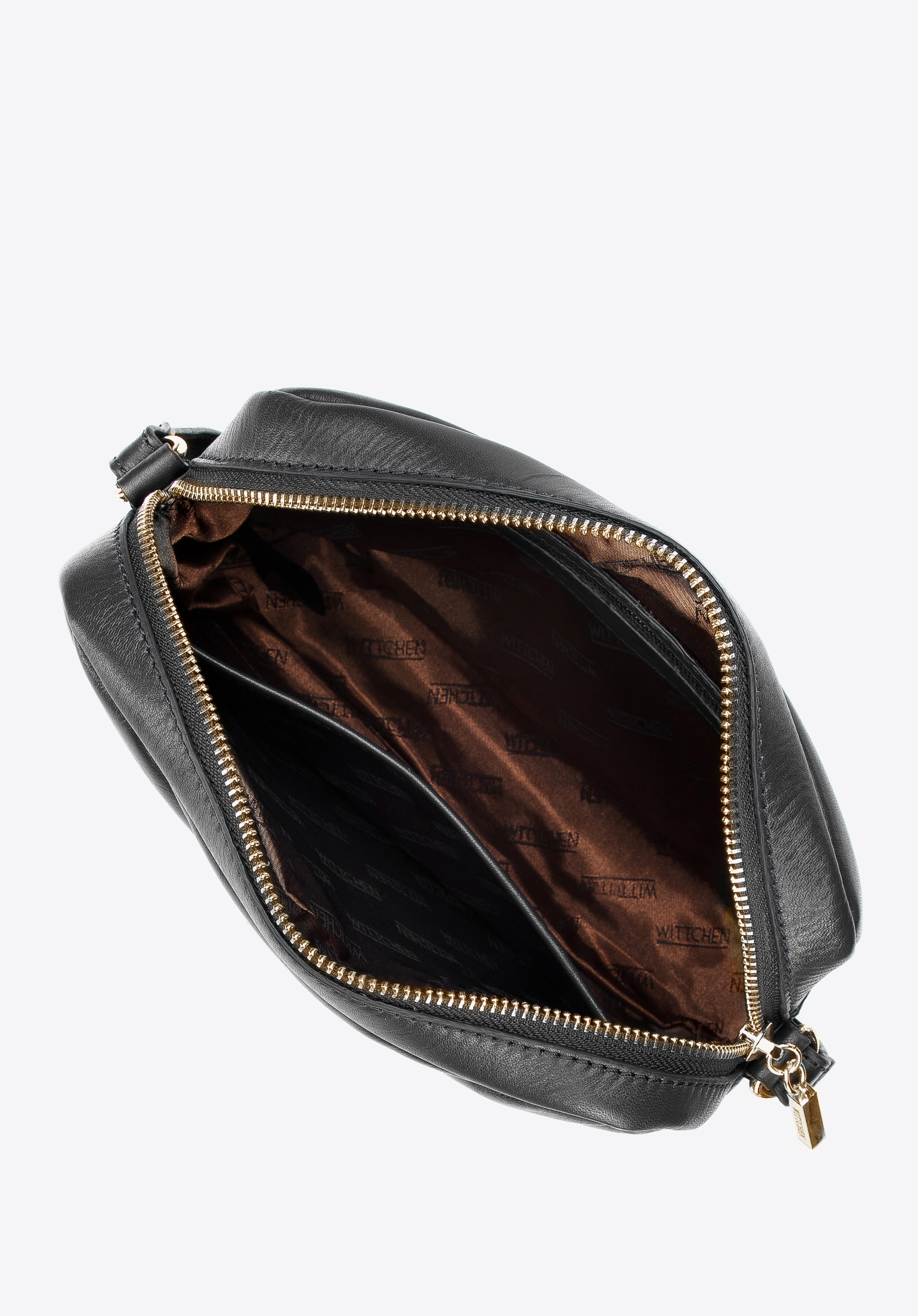 Damska listonoszka skórzana z ukośnym pikowaniem