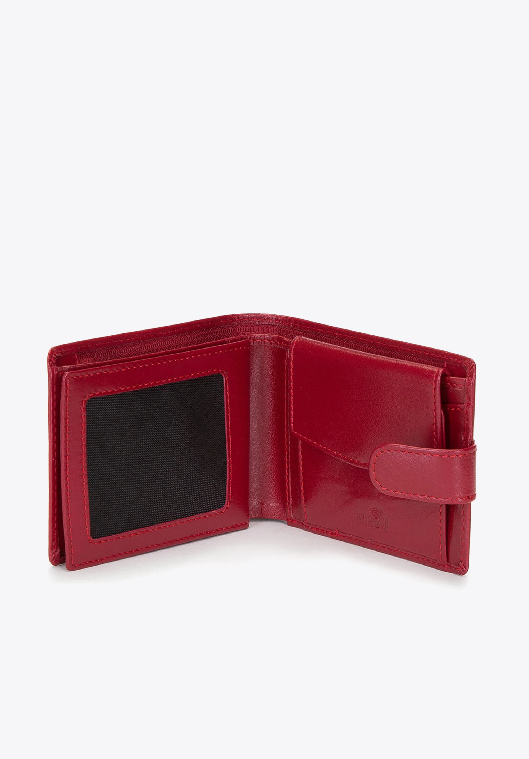 Damski portfel ze skóry na zatrzask