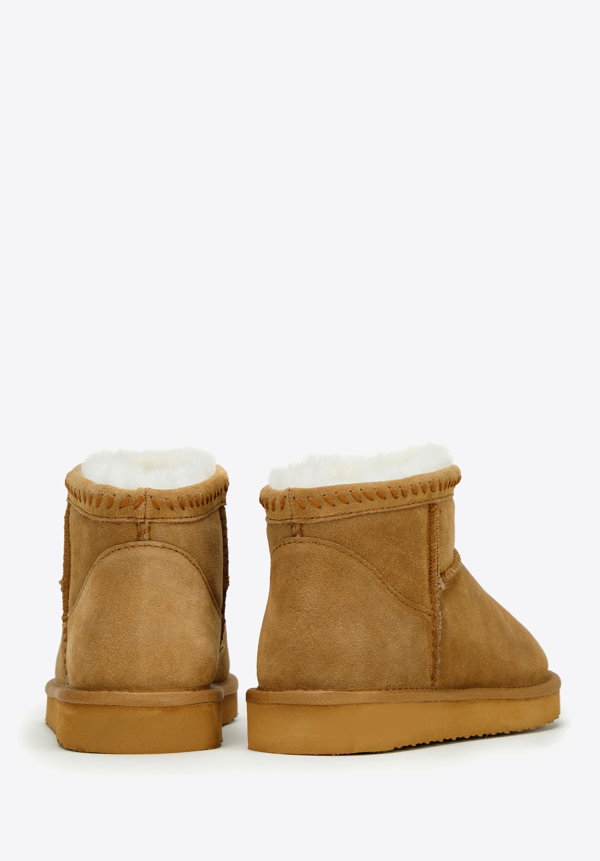 Damskie botki zamszowe z wełną