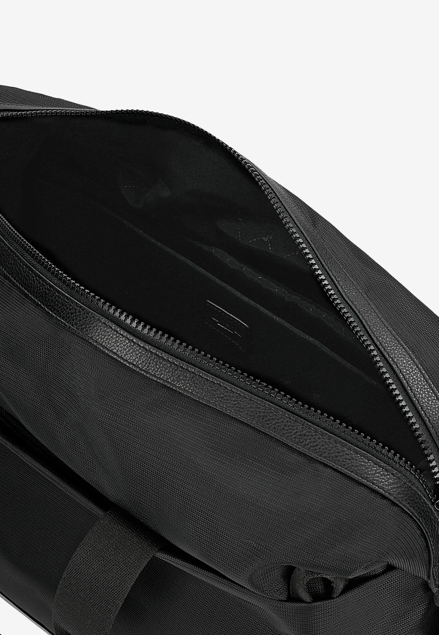 Czarna weekendowa torba męska RELAKS z tkaniny i skóry licowej