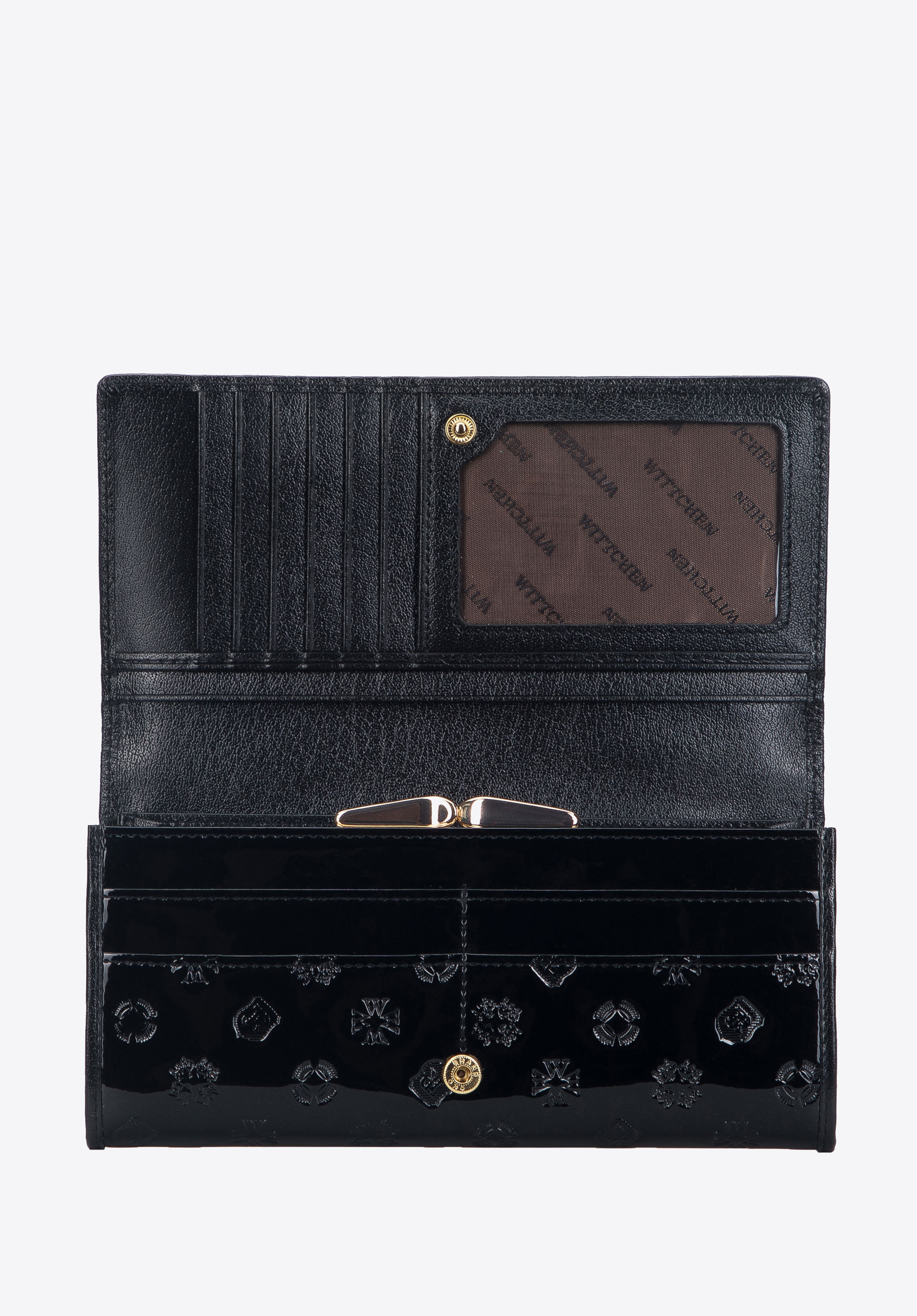 Damski portfel skórzany tłoczony w monogram