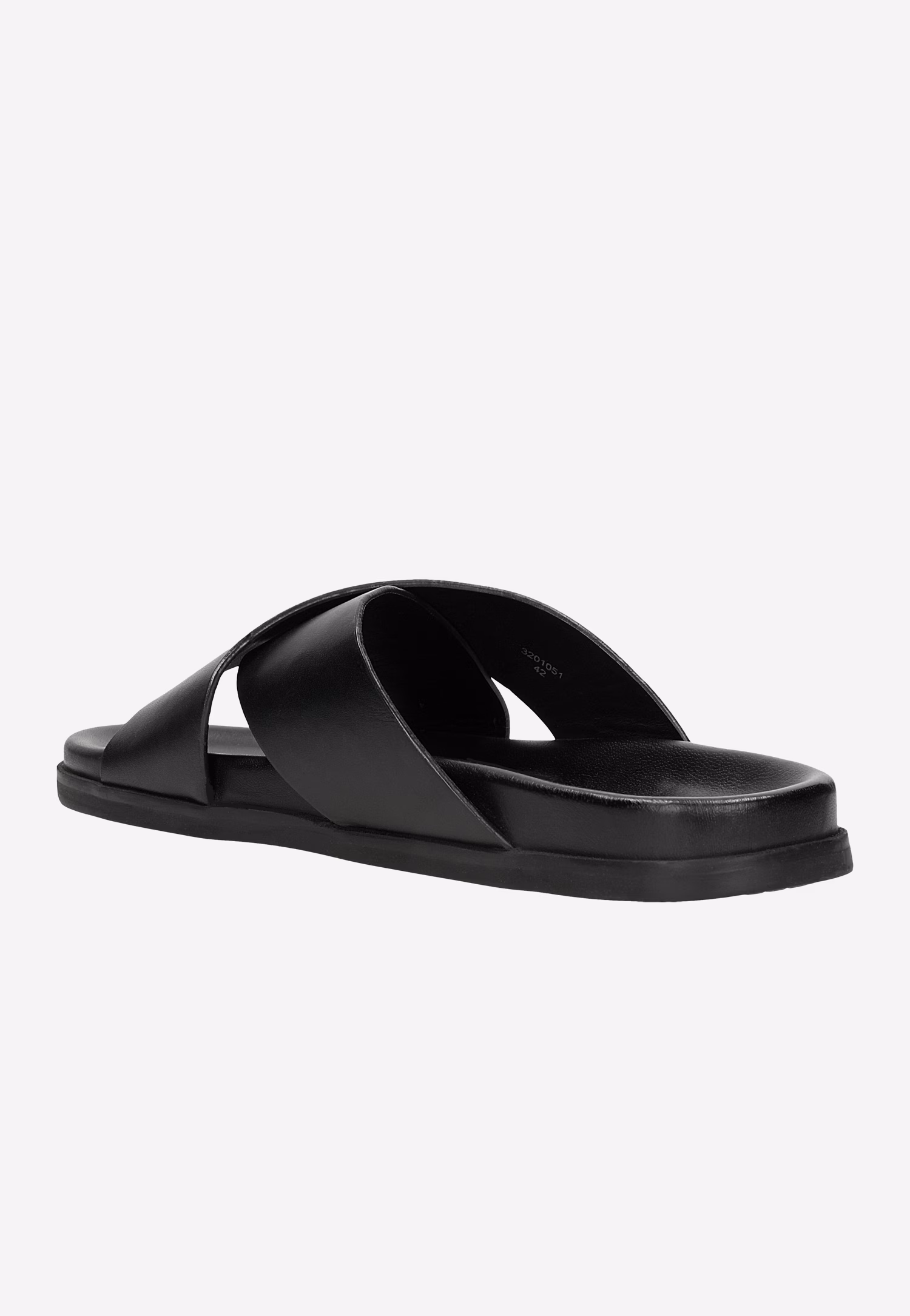 Klapki męskie ze skóry licowej w kolorze brązowym