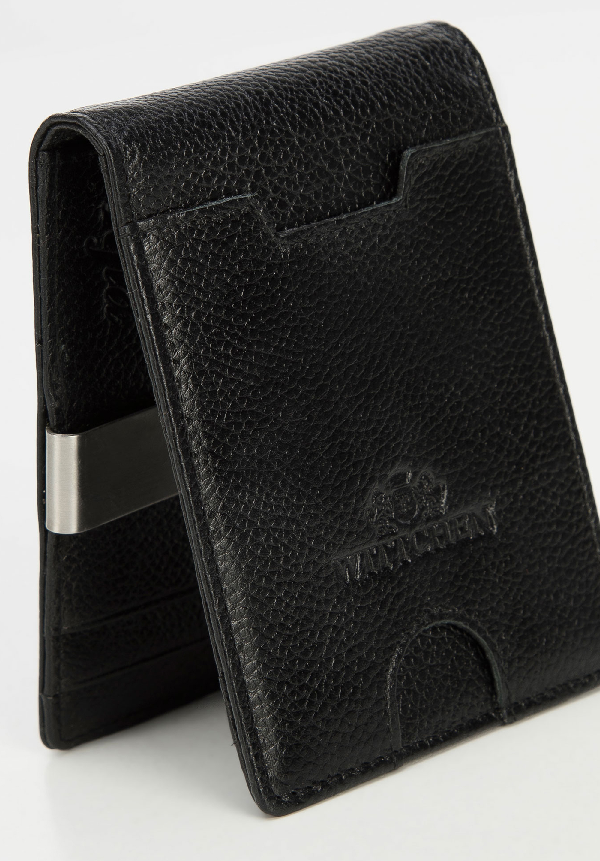 Męski portfel skórzany z klipsem