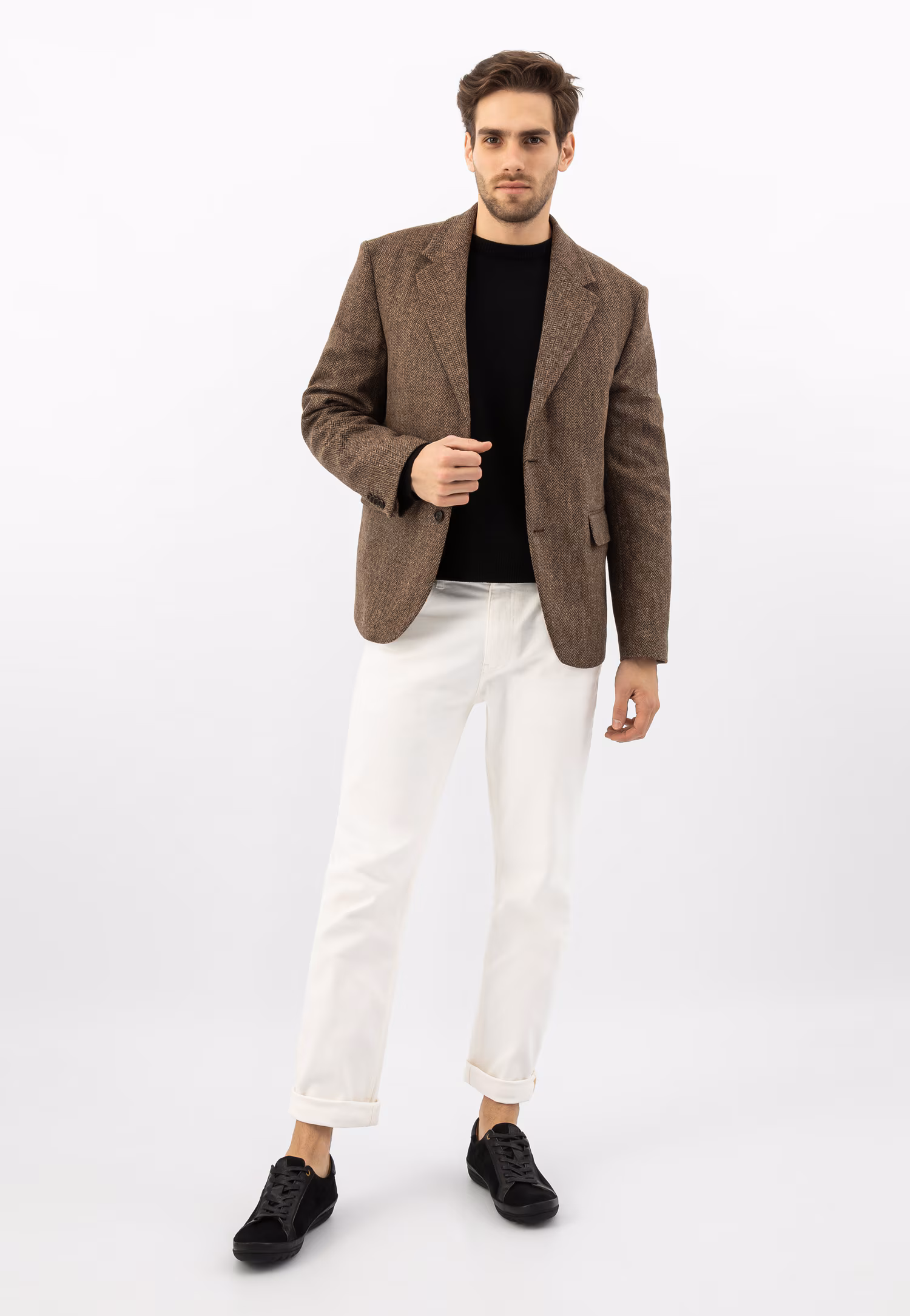 Czarne męskie sneakersy na oryginalnej podeszwie