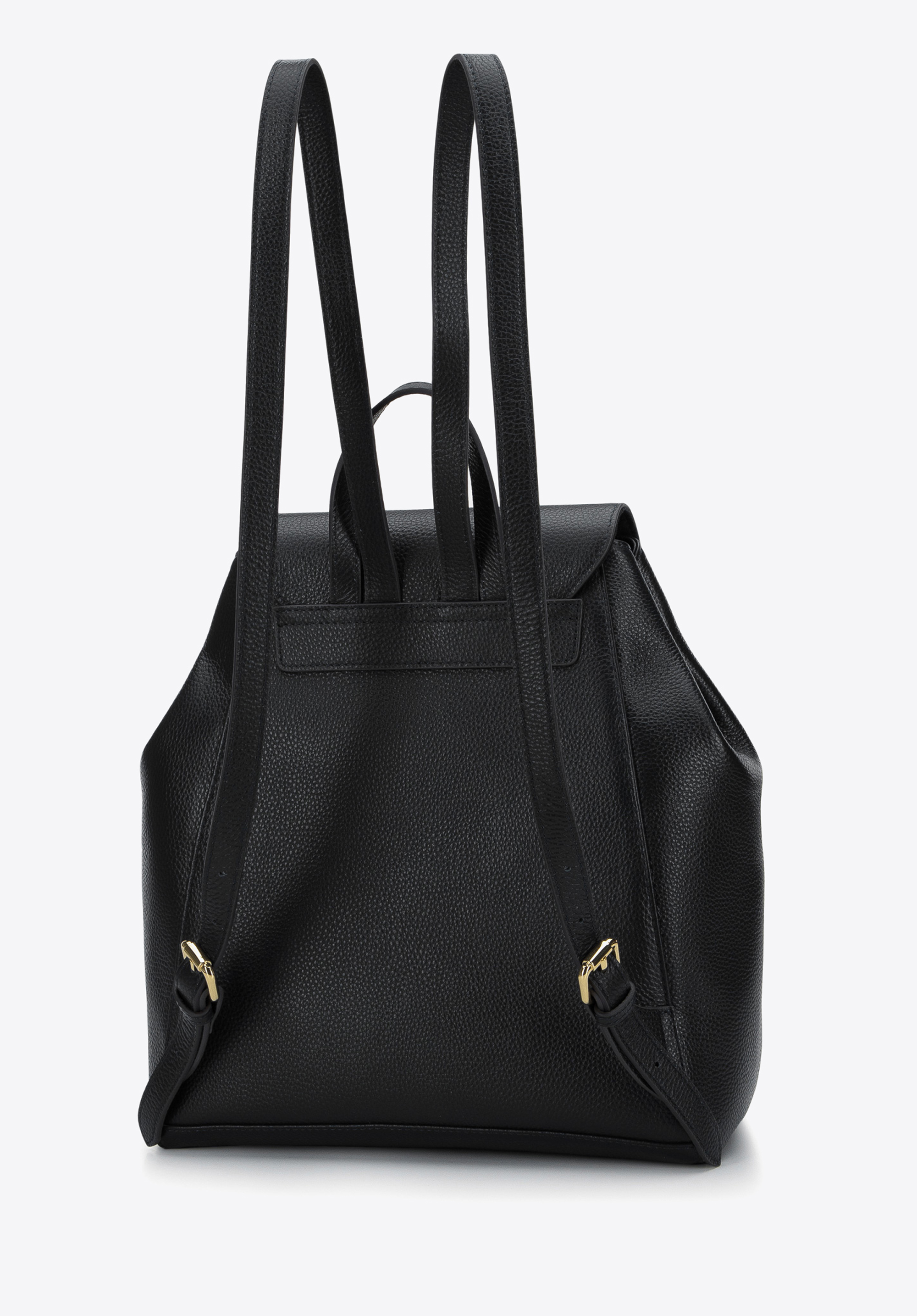 Damski plecak skórzany z pionowymi suwakami