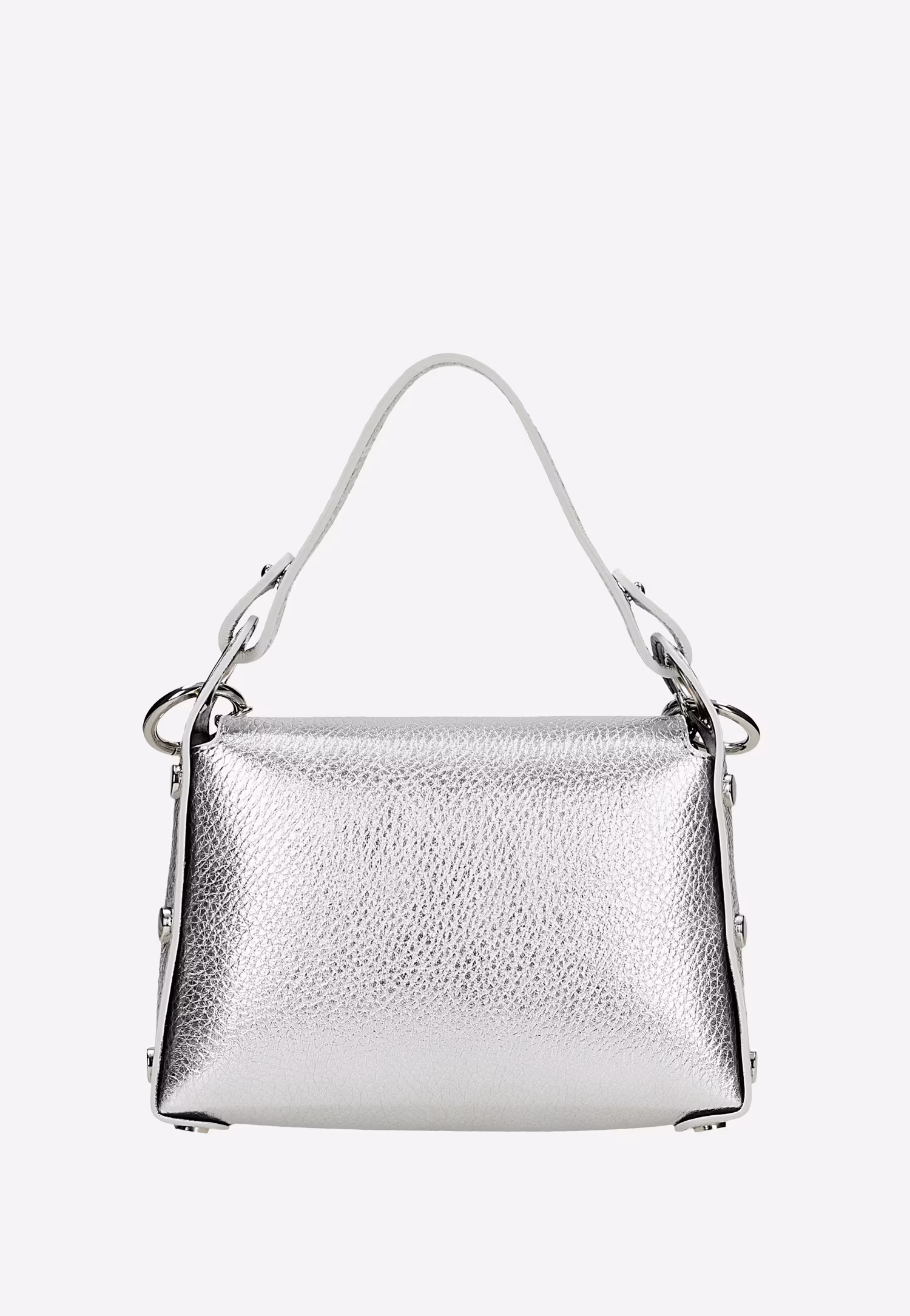 Srebrna wizytowa torebka damska z łańcuszkiem