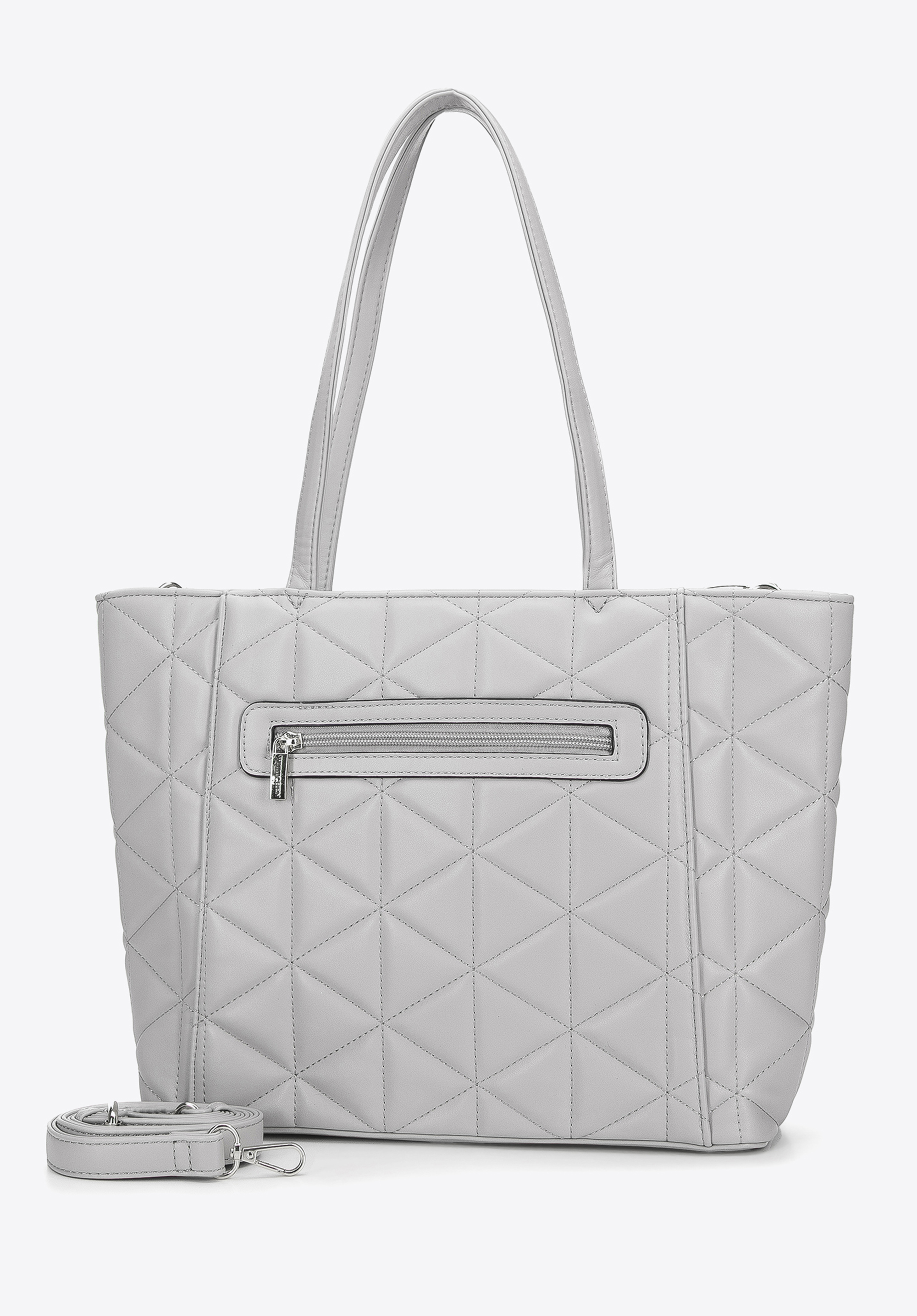 Torebka shopperka z ekoskóry pikowanej w trójkąty