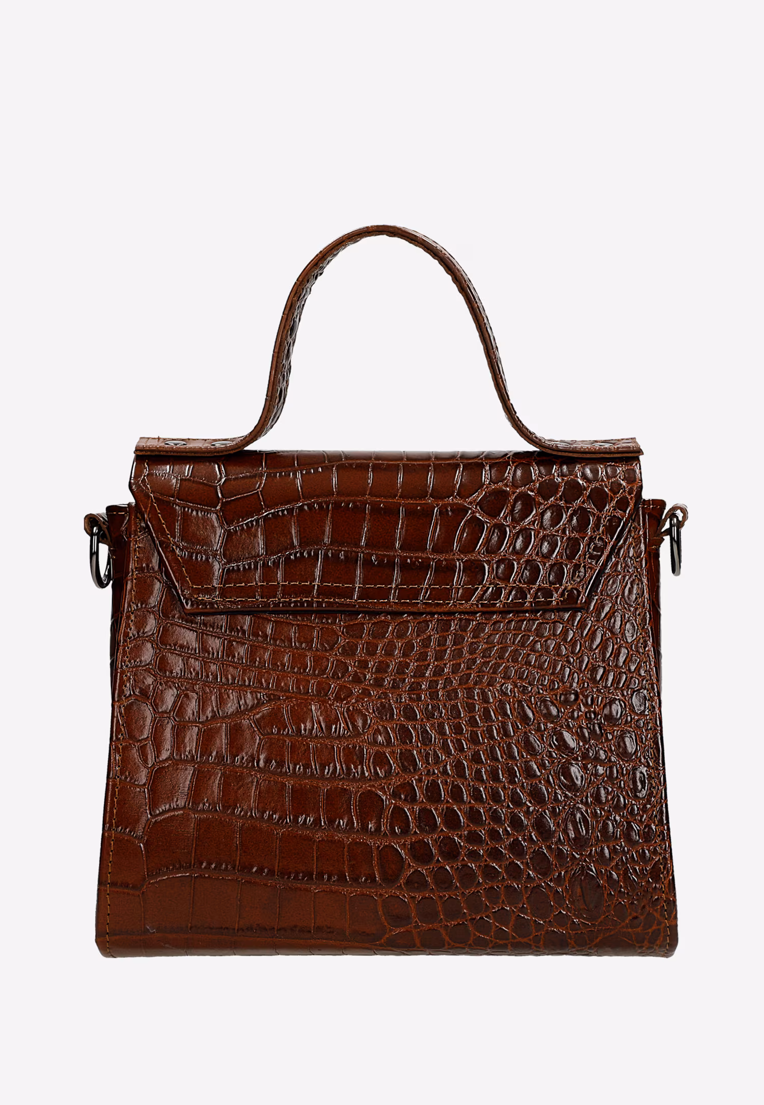 Brązowa torebka damska z tłoczonej skóry