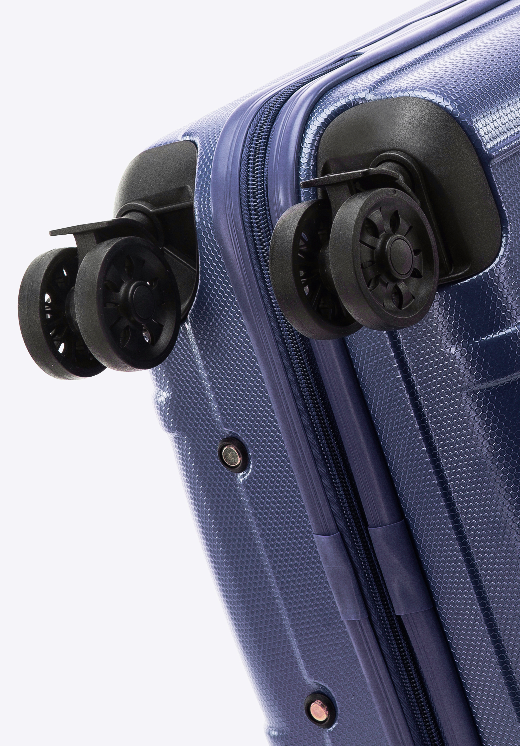 Walizka kabinowa z polikarbonu z pionowymi tłoczeniami