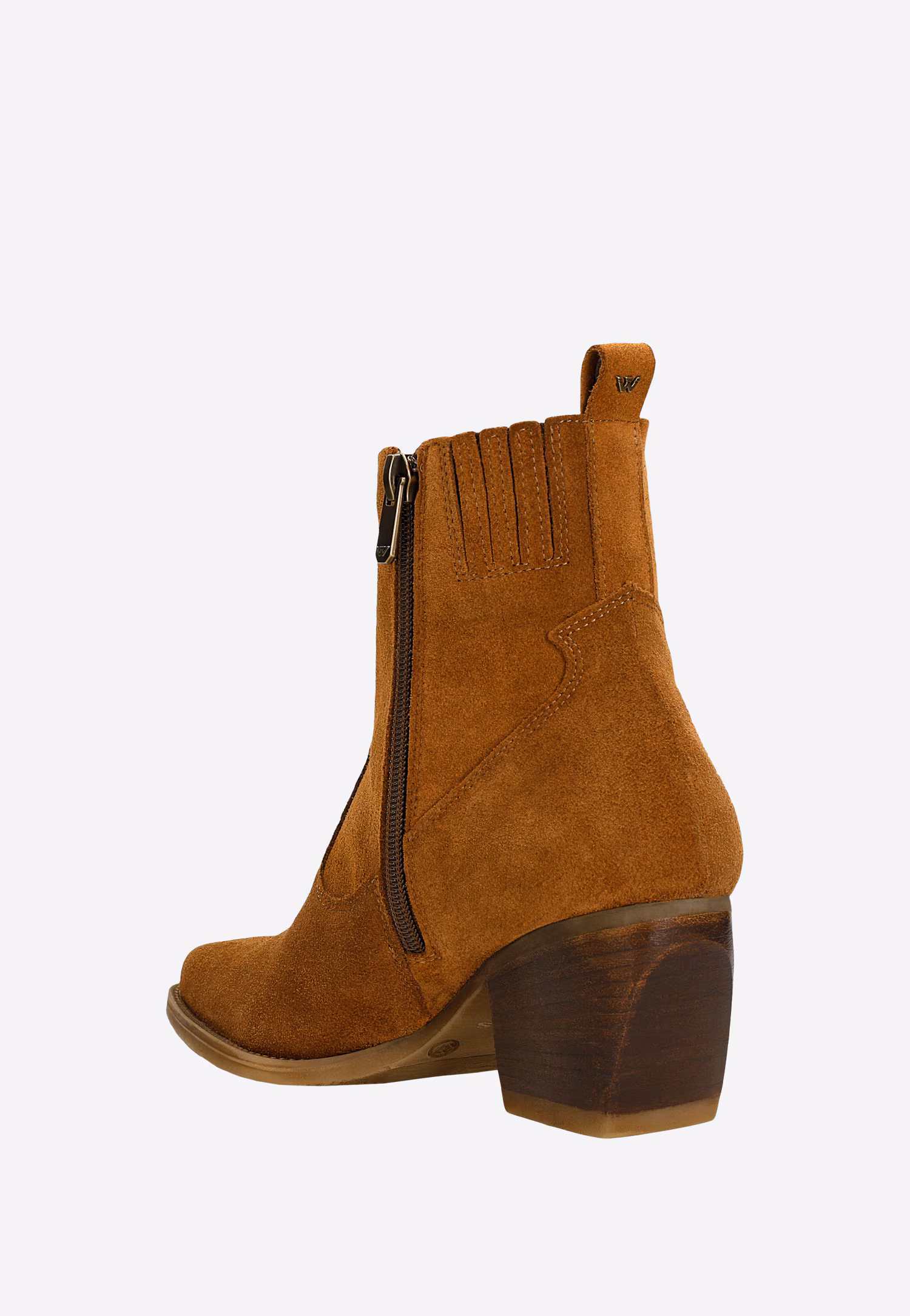 Brązowe kowbojki damskie z ciekawymi przeszyciami