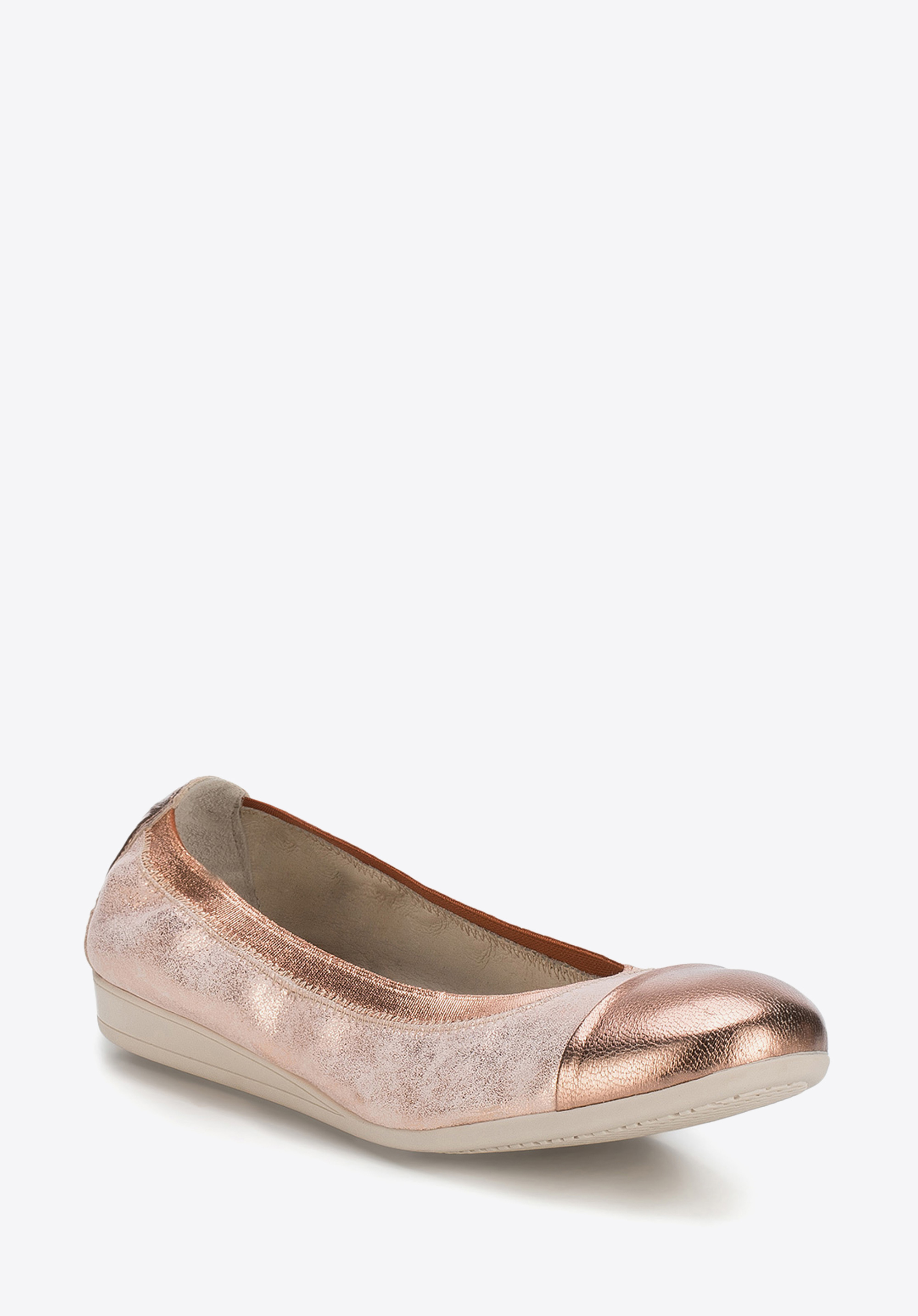 Baleriny ze skóry metaliczne