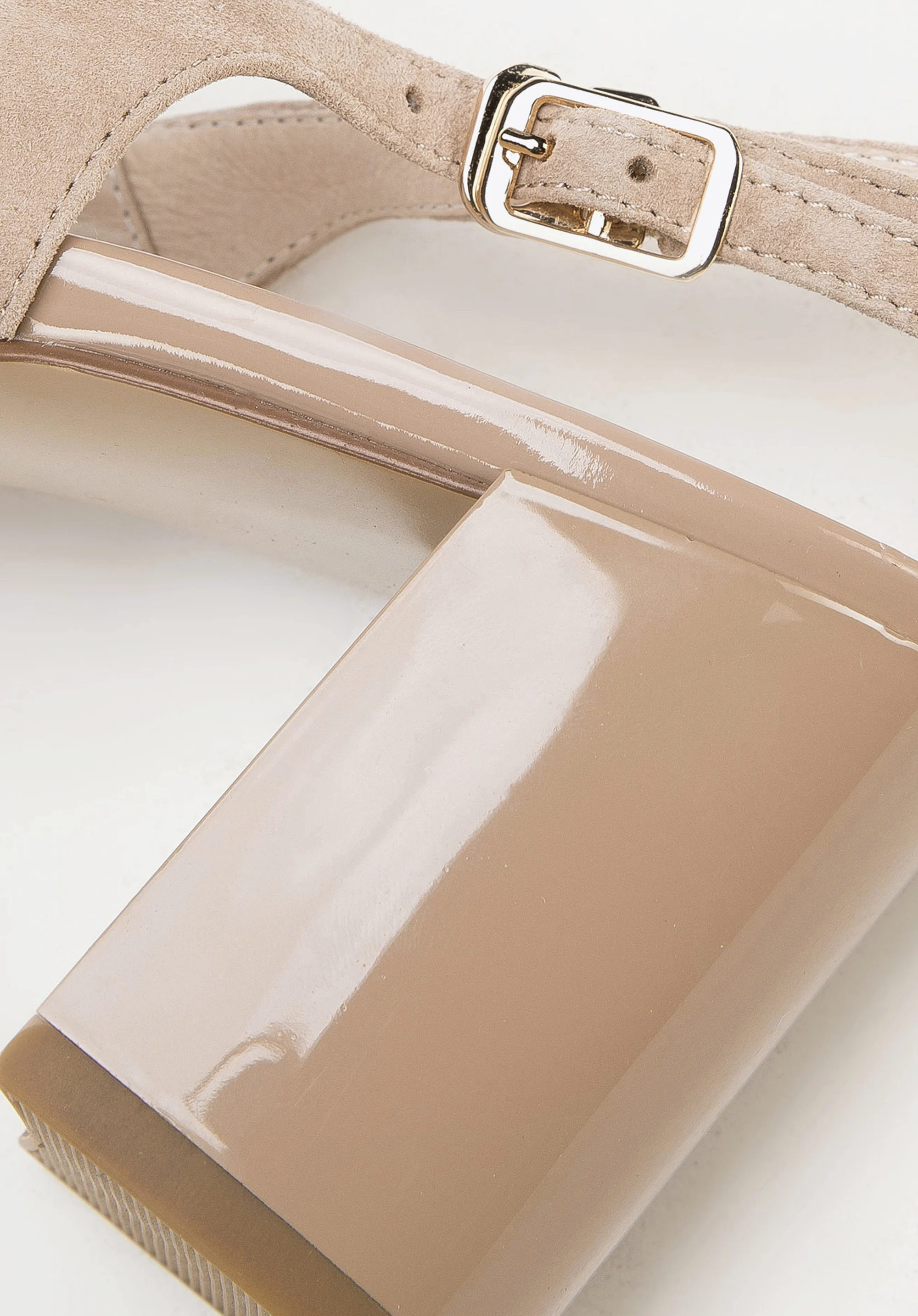 Damskie czółenka skórzane klasyczne na słupku