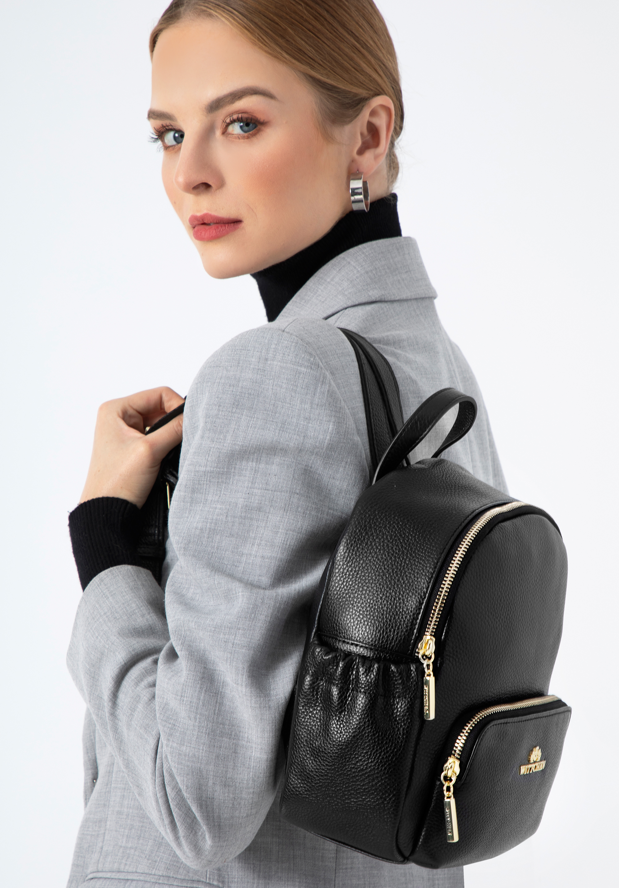 Damski plecak skórzany z kieszeniami