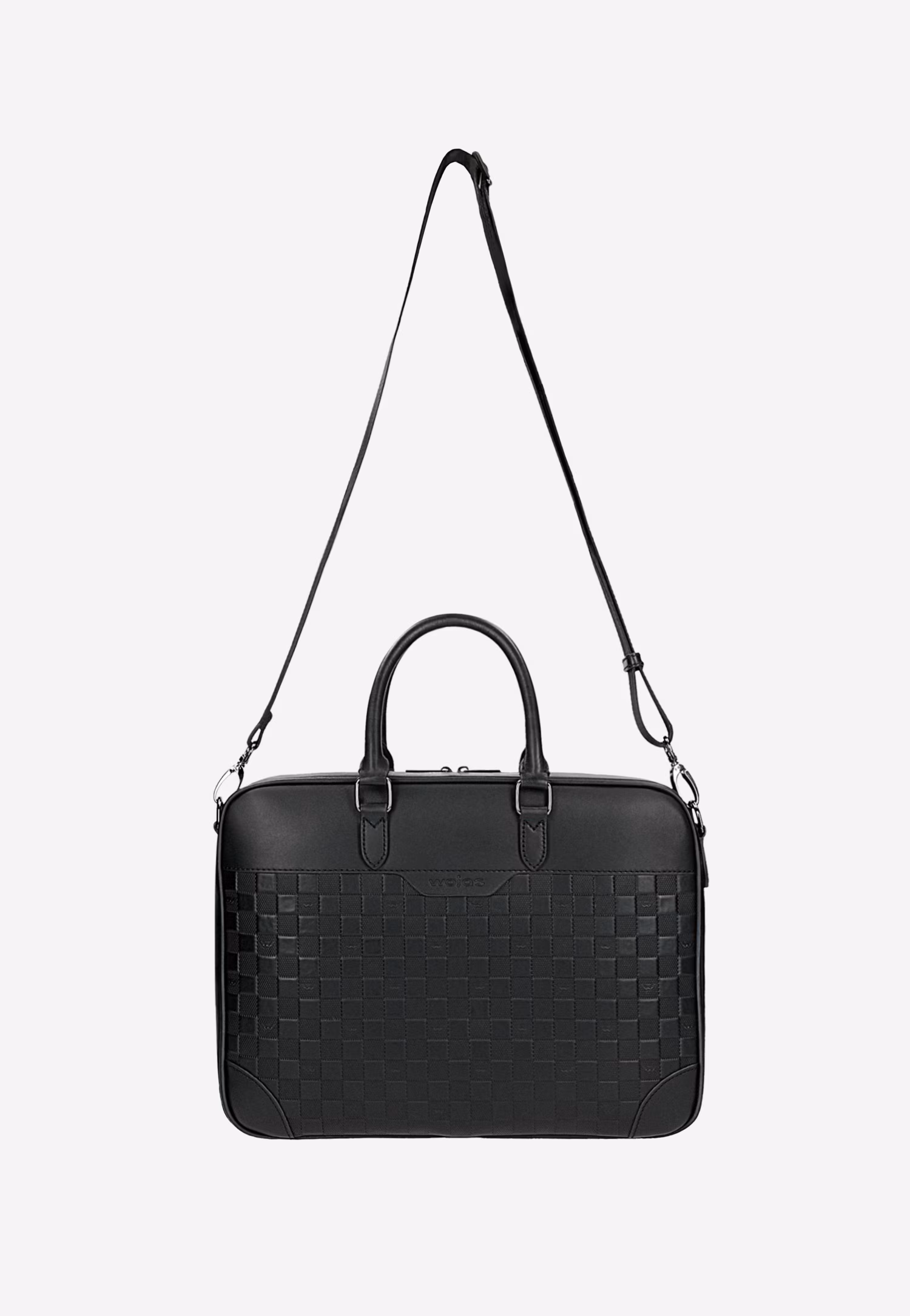 Duża logowana torba męska skórzana z przegrodą na laptopa