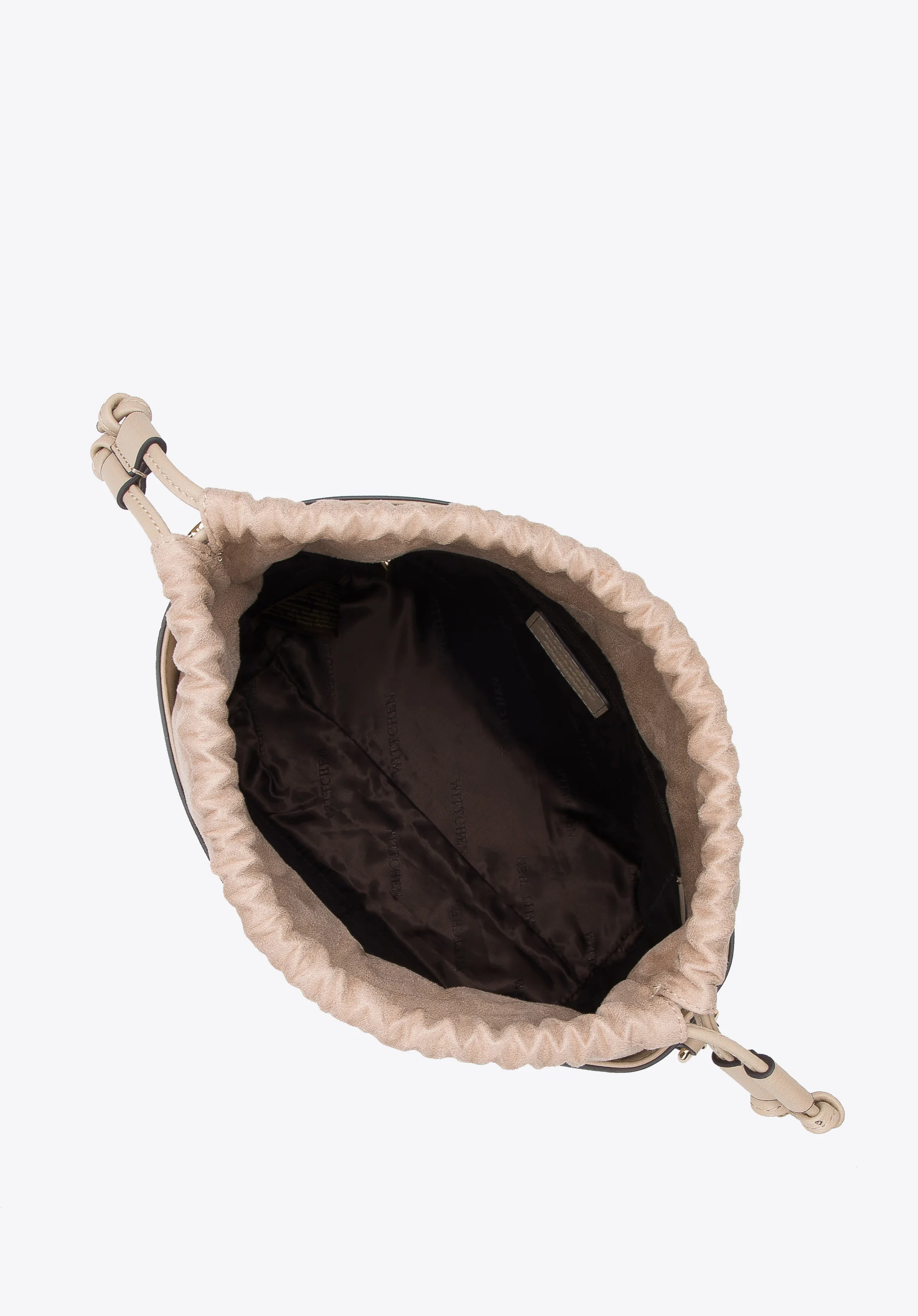 Torebka kubełek skórzana w monogram