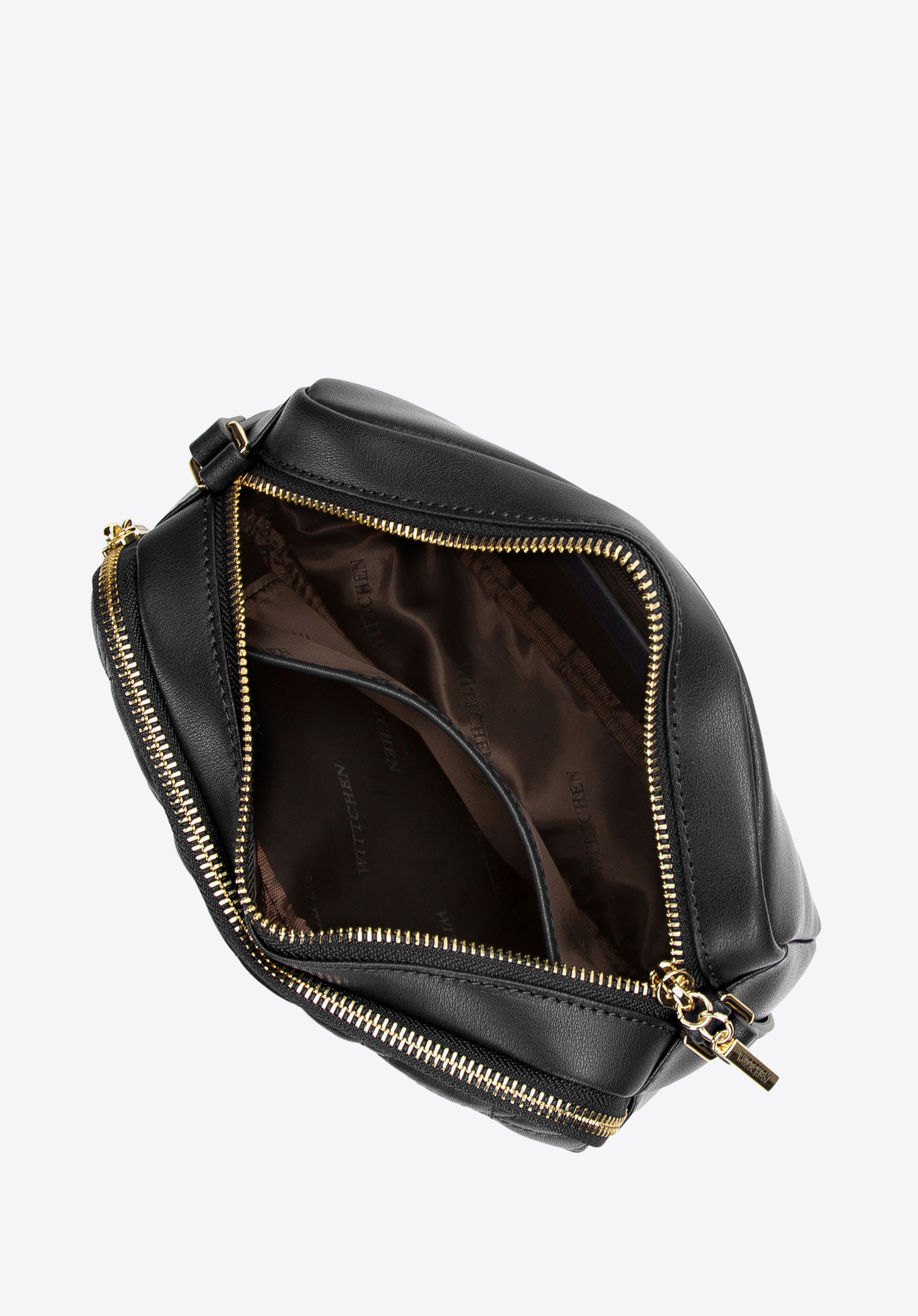 Damska listonoszka z pikowanej skóry dwukomorowa