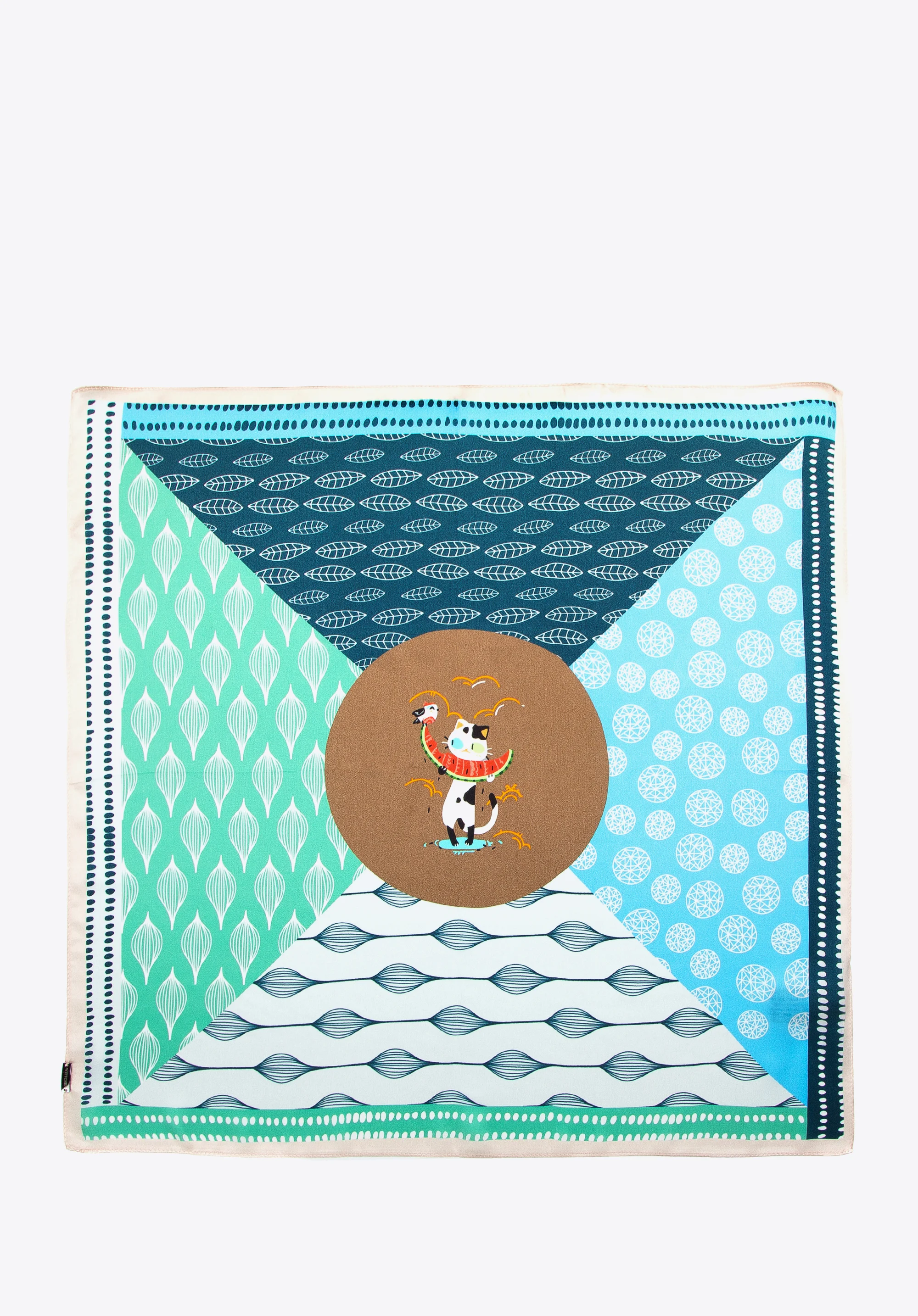 Damska apaszka jedwabna we wzory