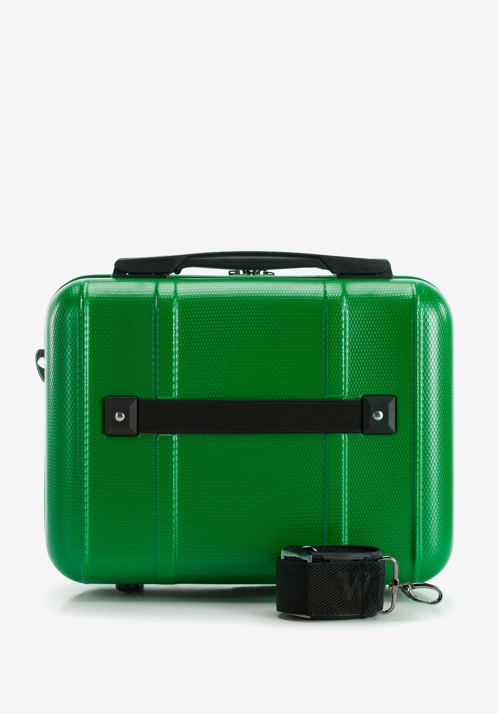 Walizka kabinowa z polikarbonu z pionowymi tłoczeniami