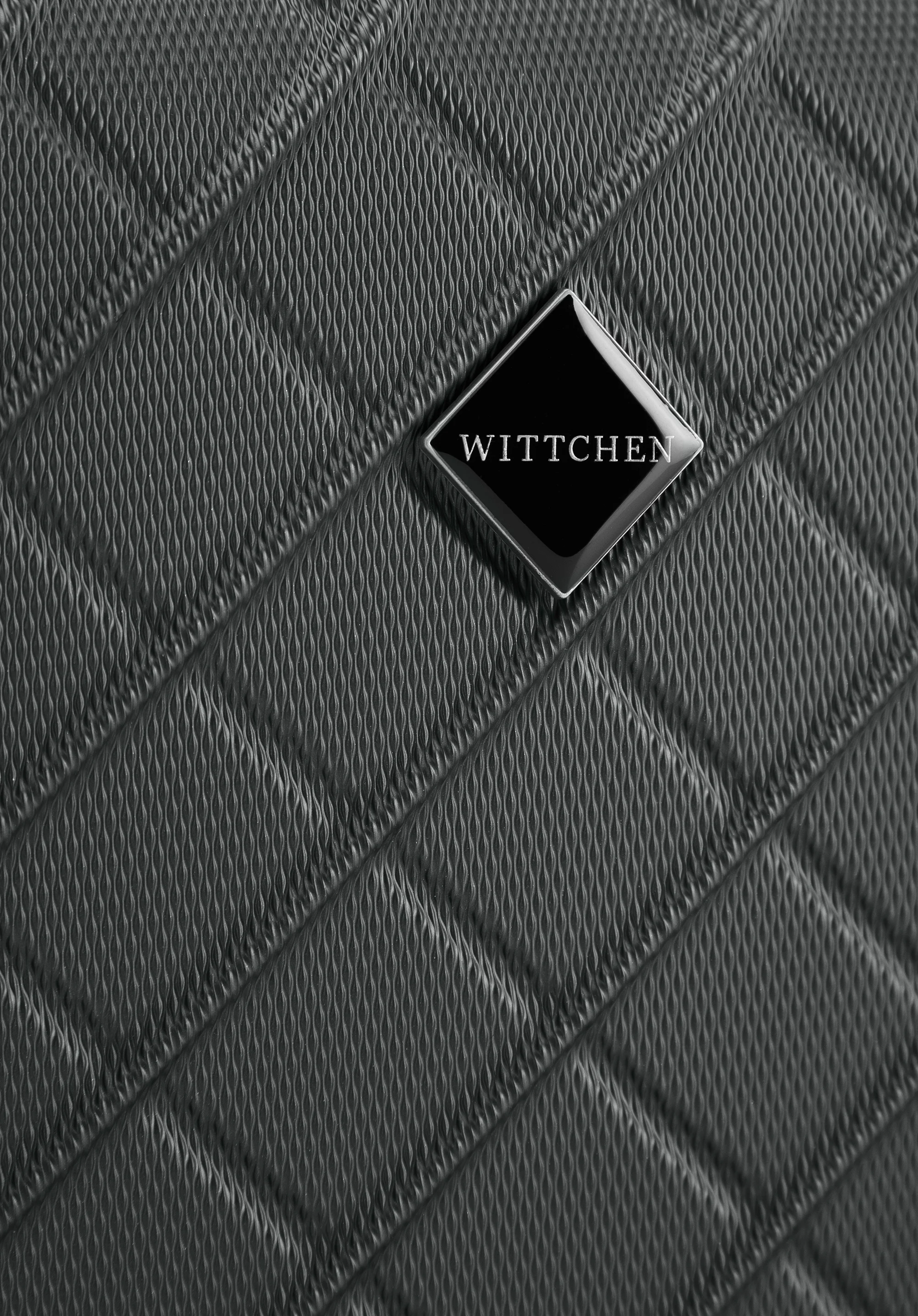 Średnia walizka z ABS-u w ukośną kratkę