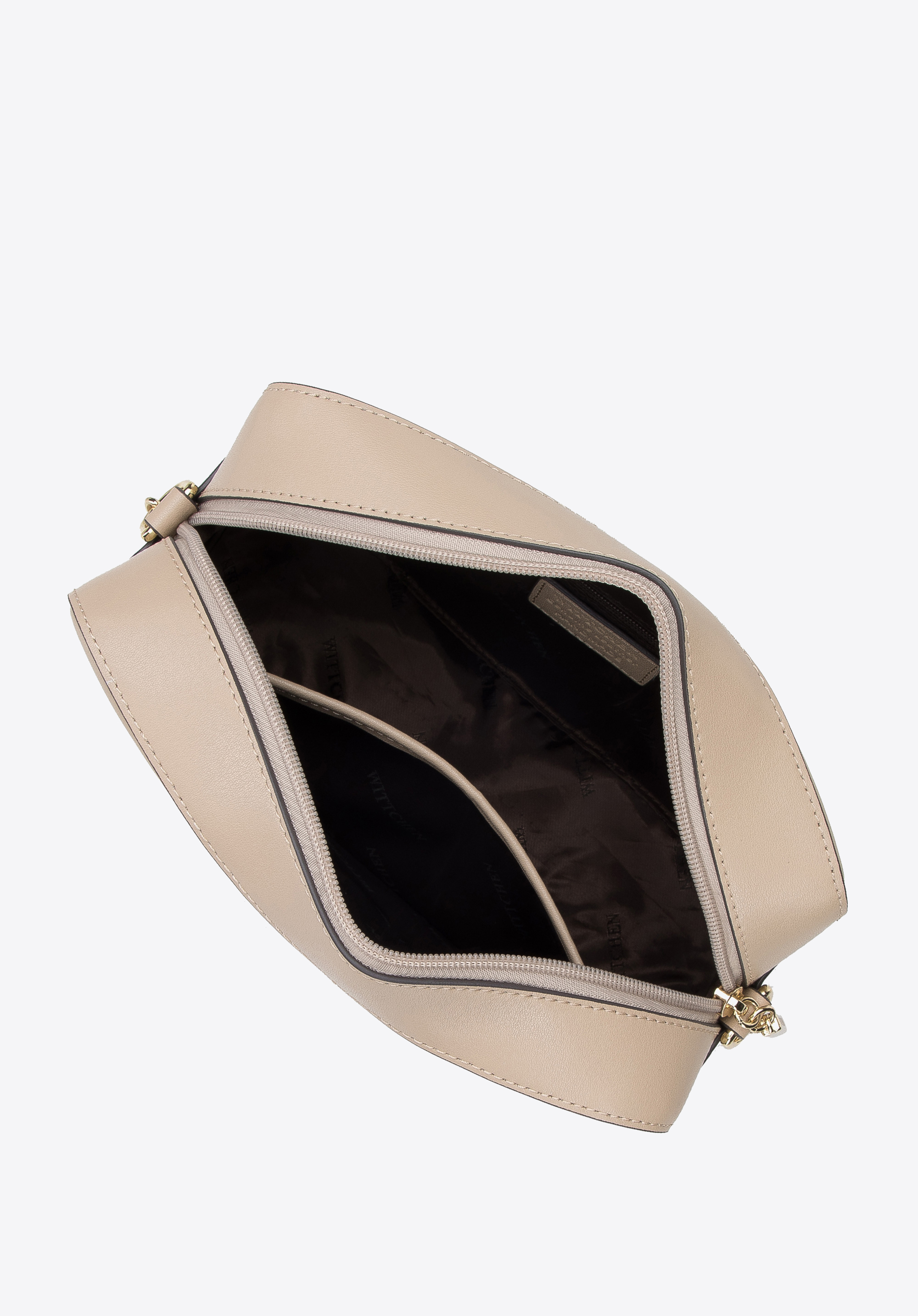 Damska listonoszka ze skóry z monogramem pudełkowa