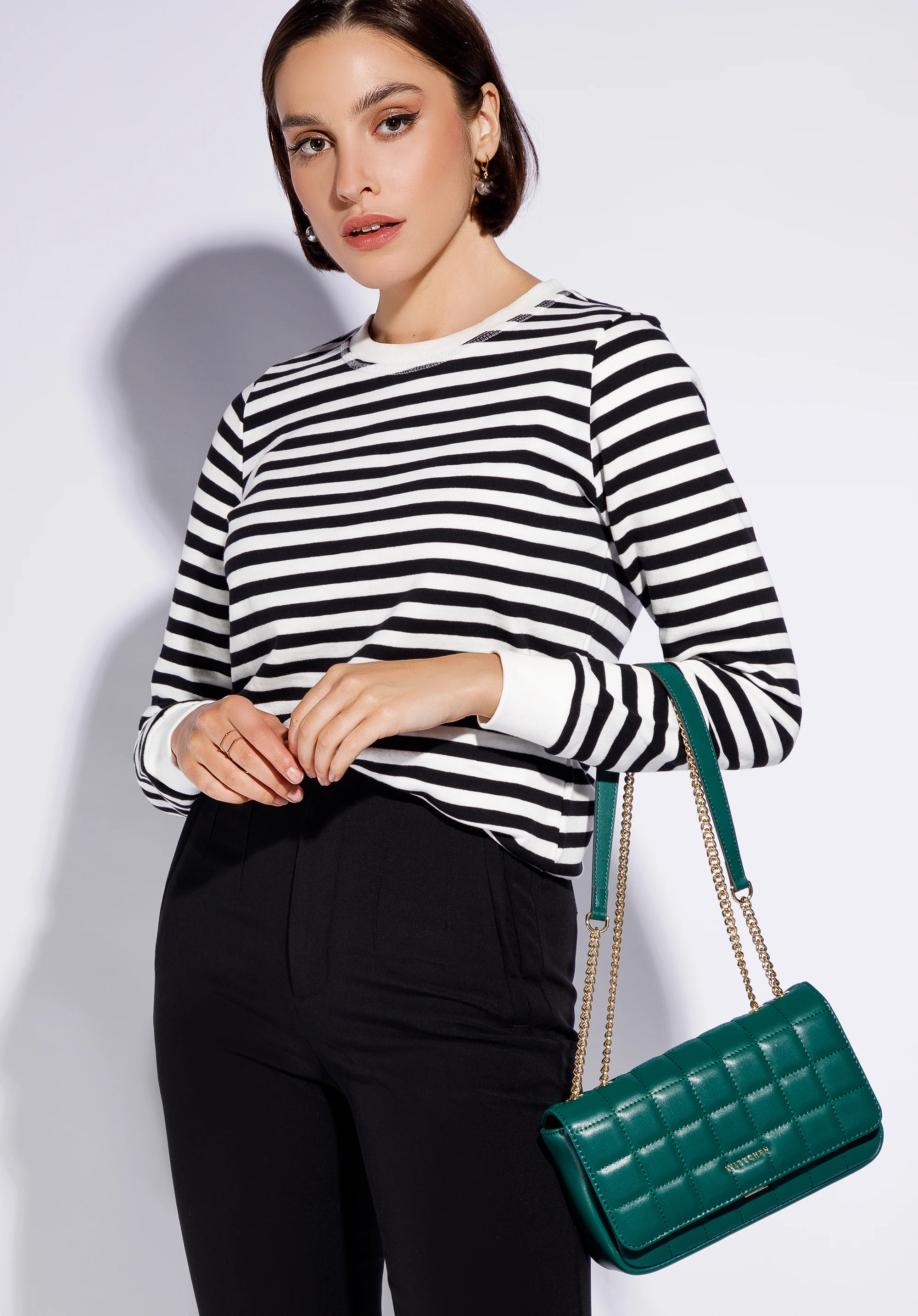 Damska torebka z pikowanej skóry podłużna duża