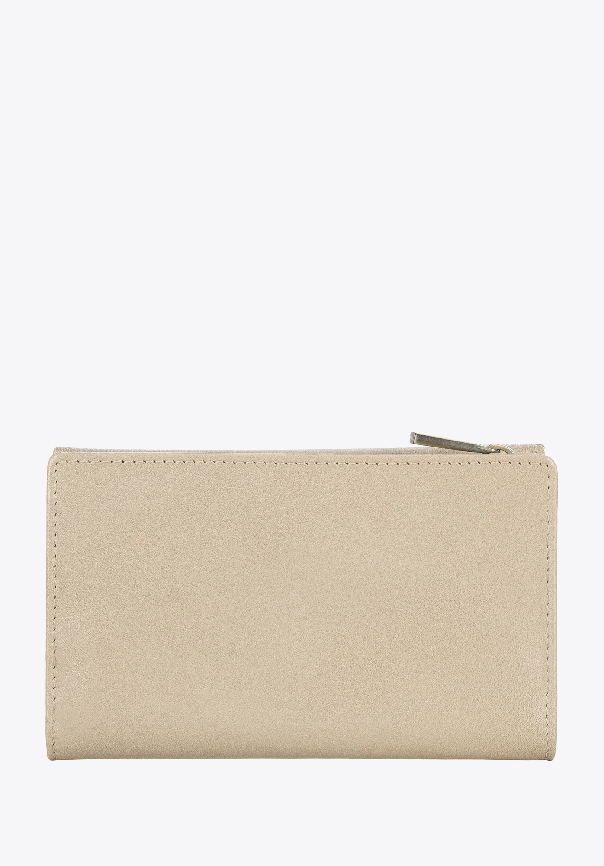 Damski portfel z gładkiej skóry średni