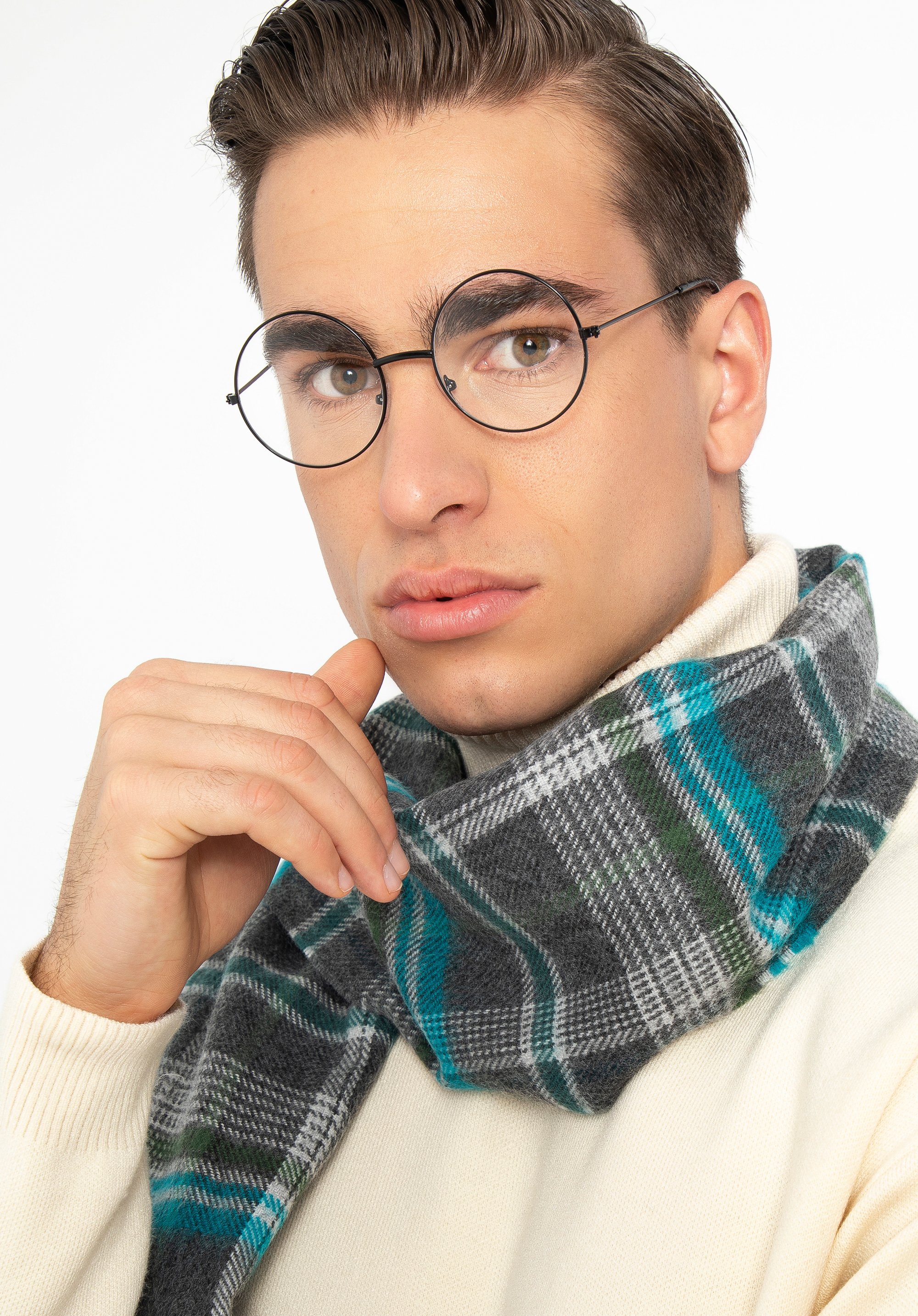 Męski szalik w kratę