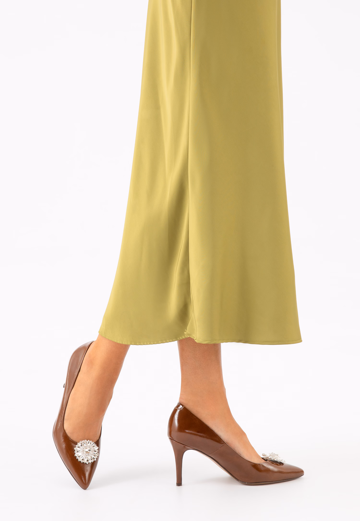 Okrągła ozdoba do obuwia z kryształkami