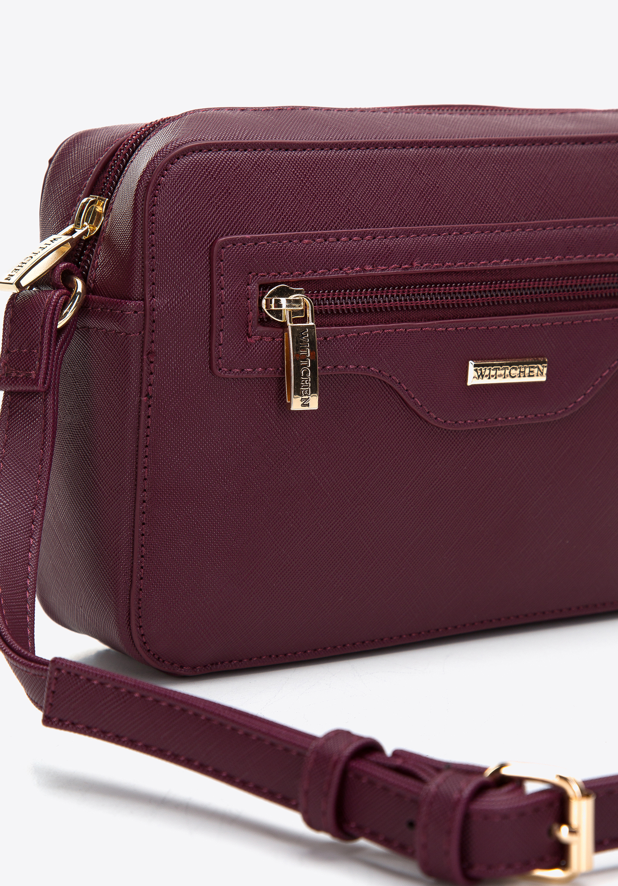 Damska listonoszka z ekoskóry saffiano pudełkowa