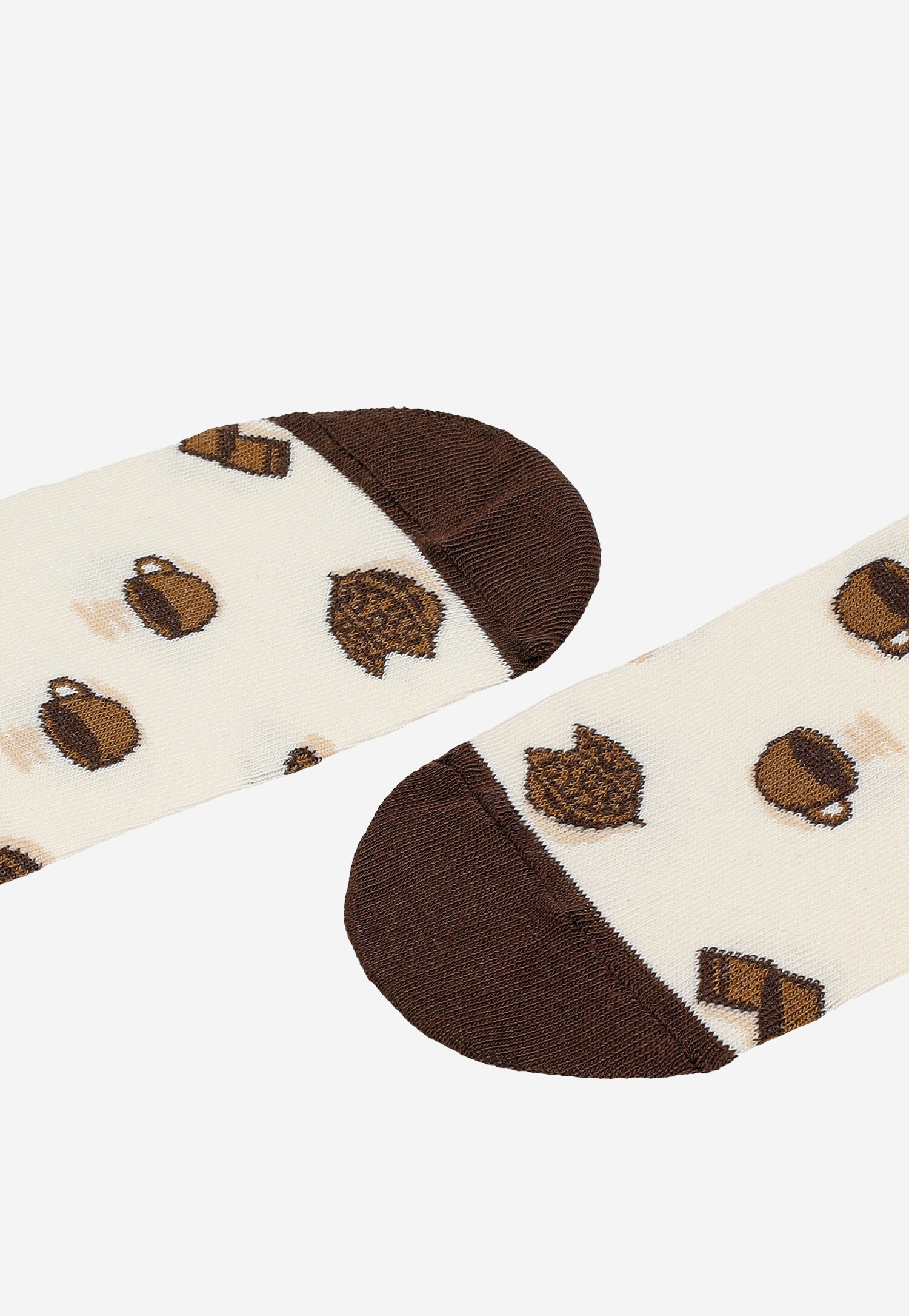 Beżowe stopki z motywem gorącej czekolady