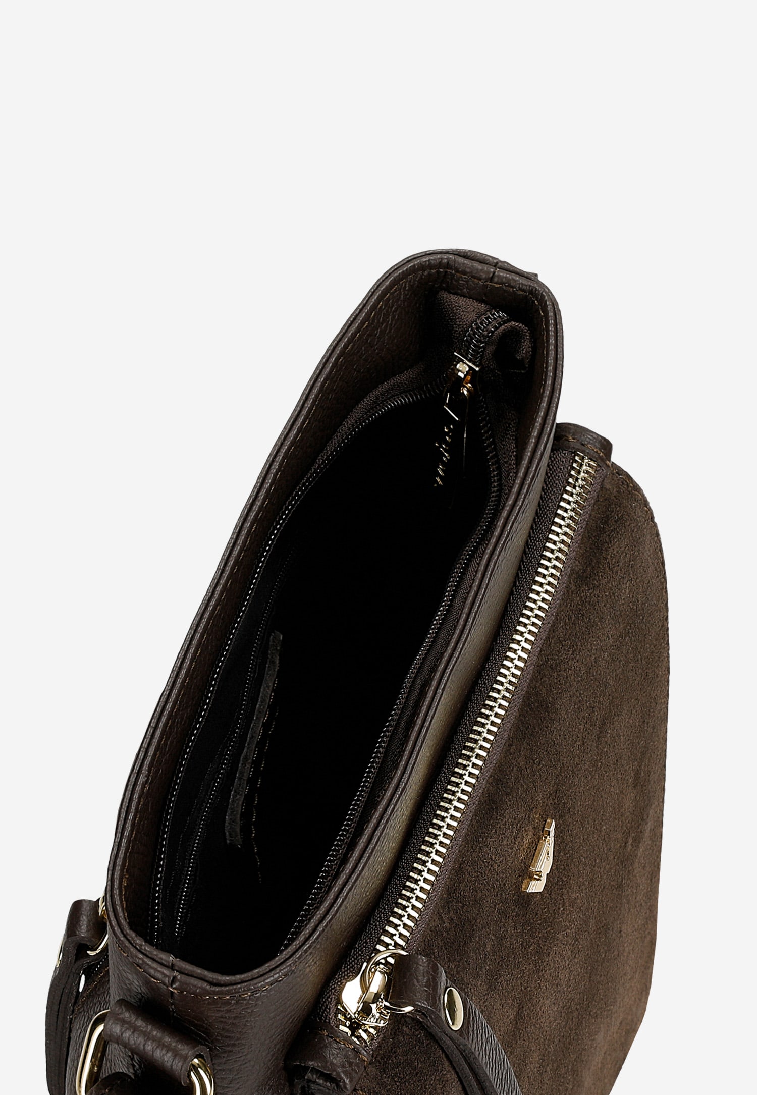 Beżowa listonoszka damska z łączonych skór