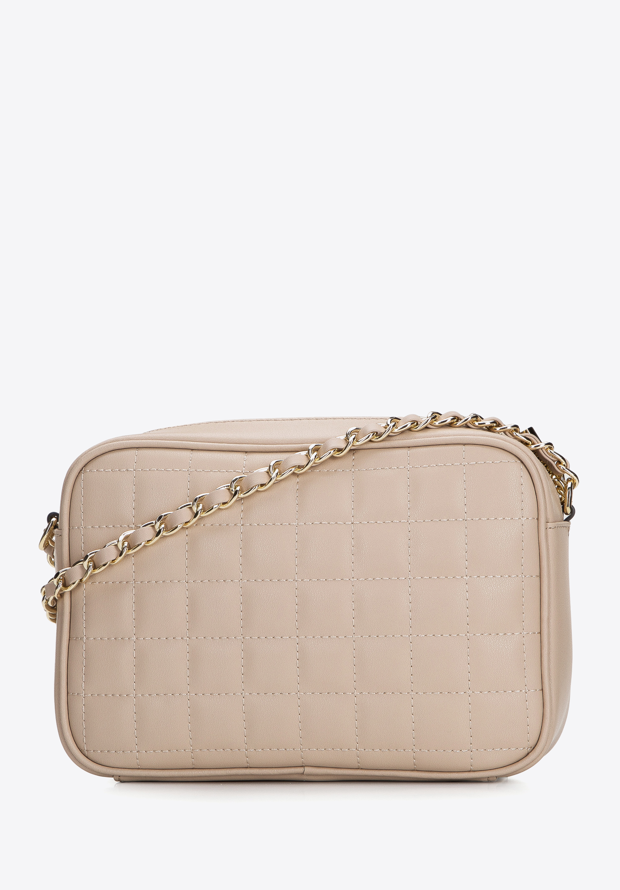 Damska listonoszka skórzana pikowana na łańcuszku