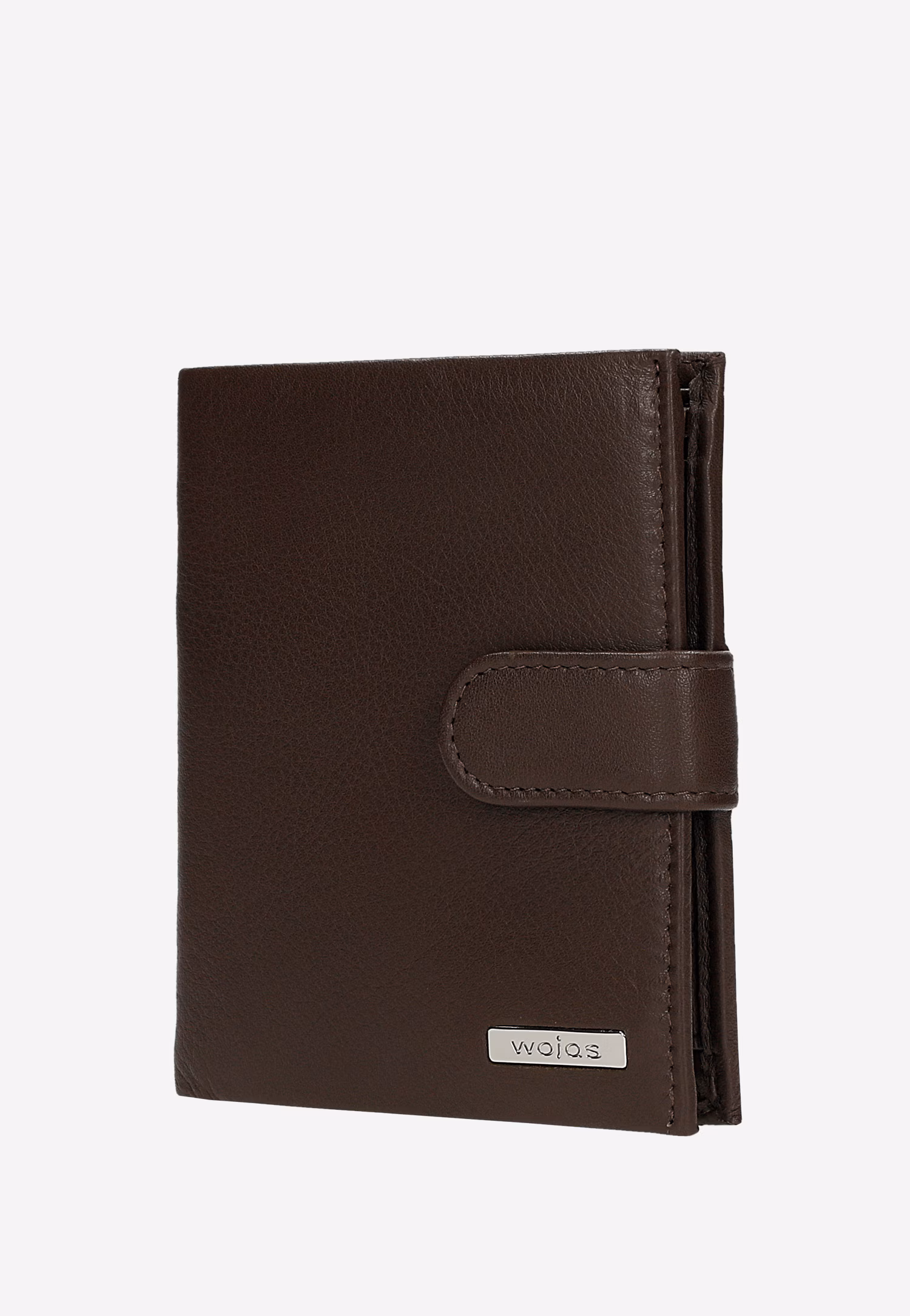 Duży skórzany portfel męski w kolorze czekoladowego brązu