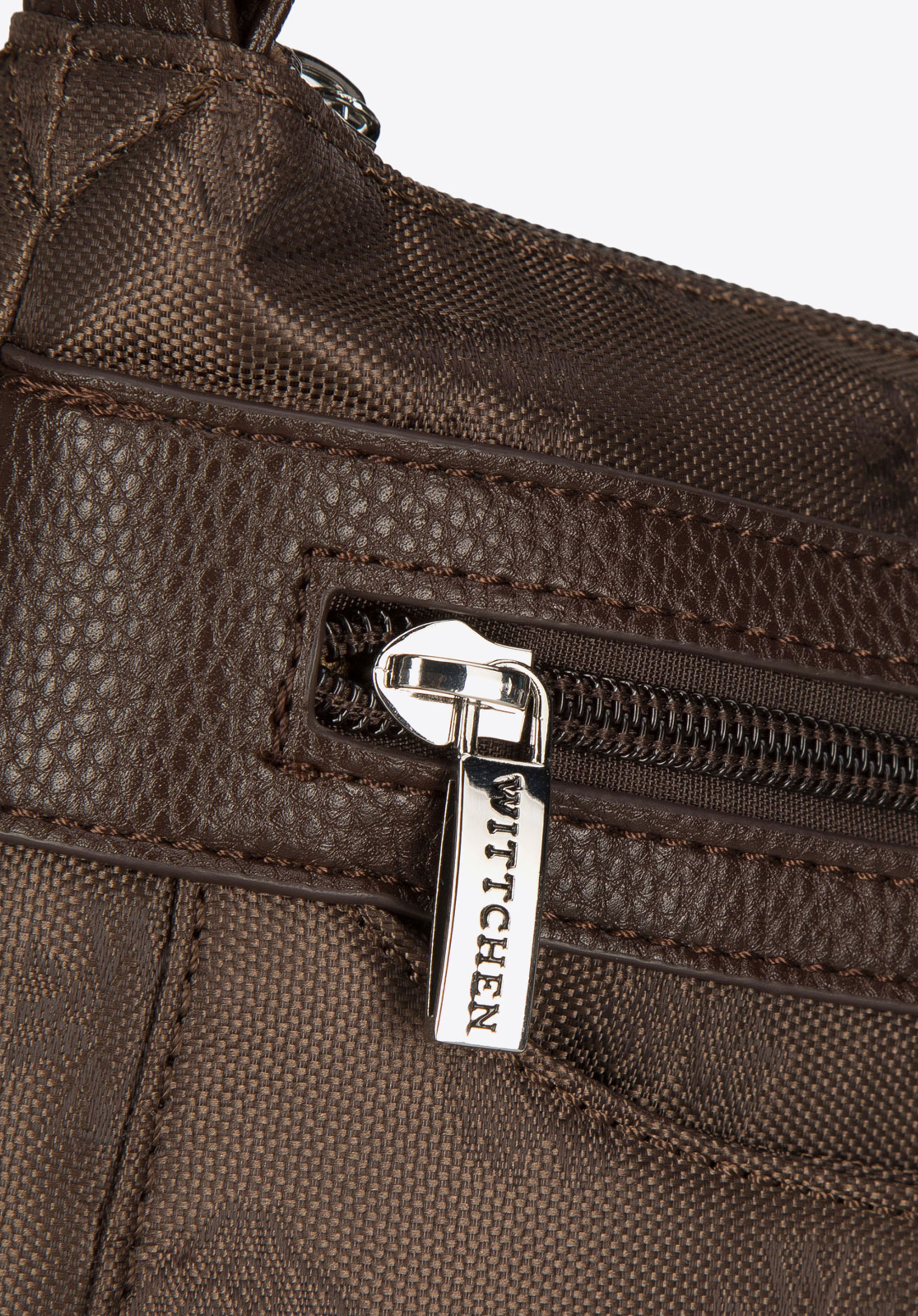 Damska listonoszka z tkaniny w logo z suwakiem