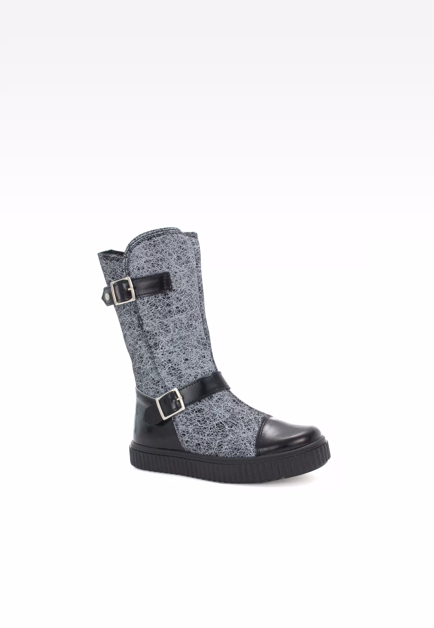 Kozaki ocieplane BARTEK W-64413W/87K, dla dziewcząt, czarno-szary