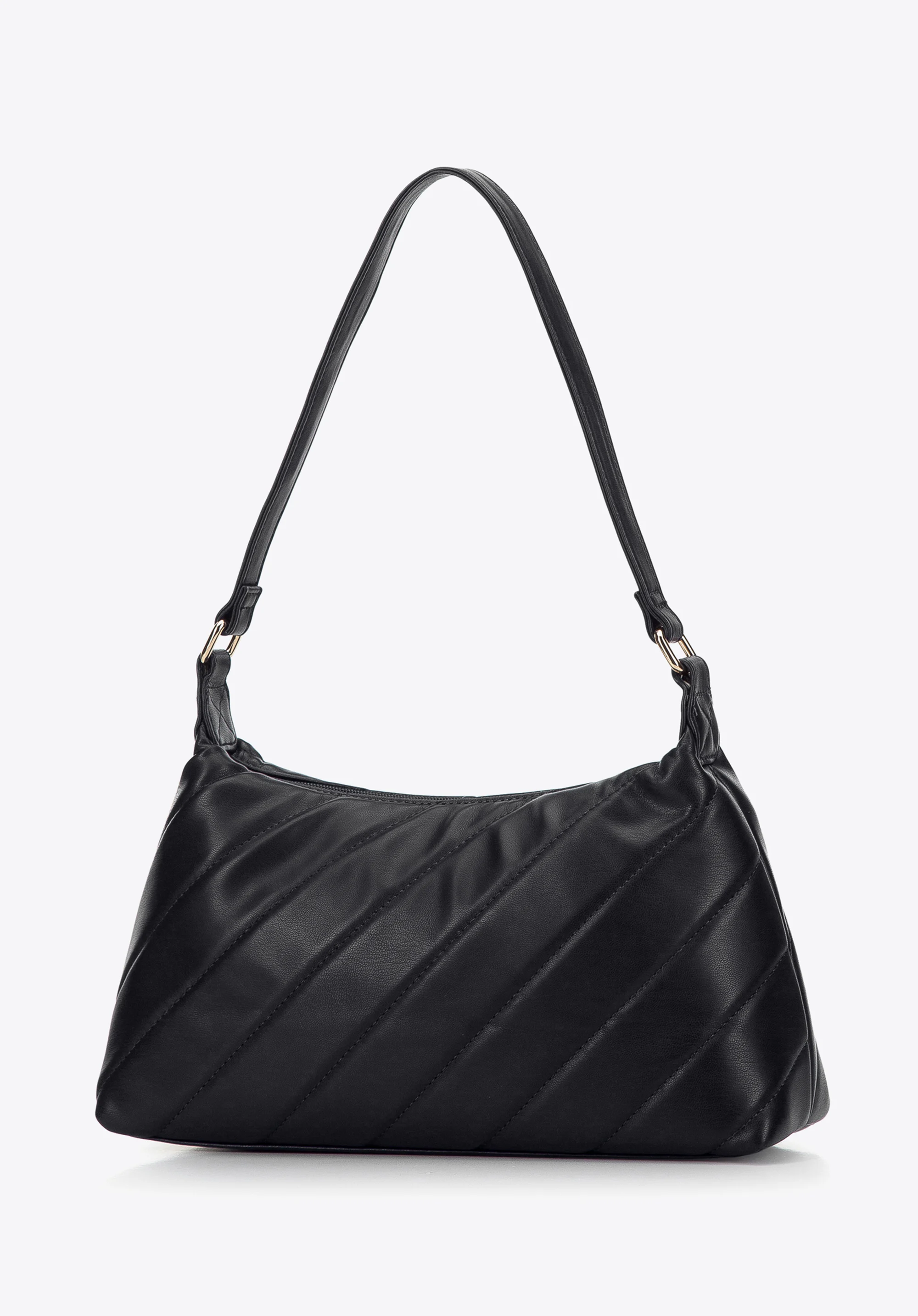 Damska torebka na ramię pikowana trapezowa