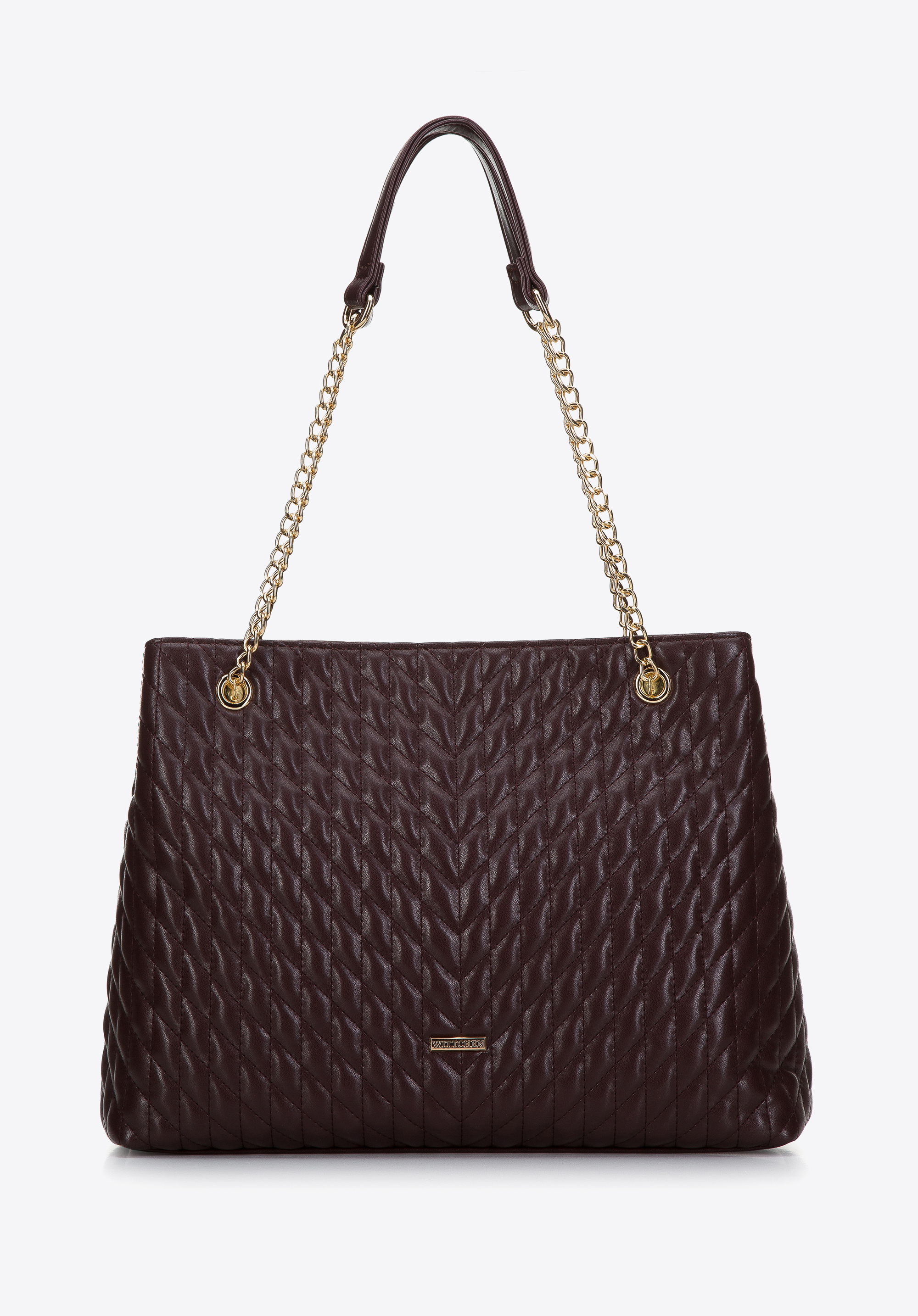 Torebka shopperka pikowana w jodełkę