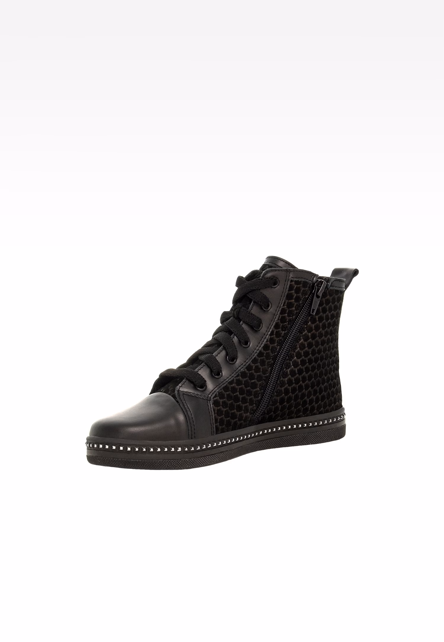 Bordowe skórzane trampki dla dziewcząt 17133-09