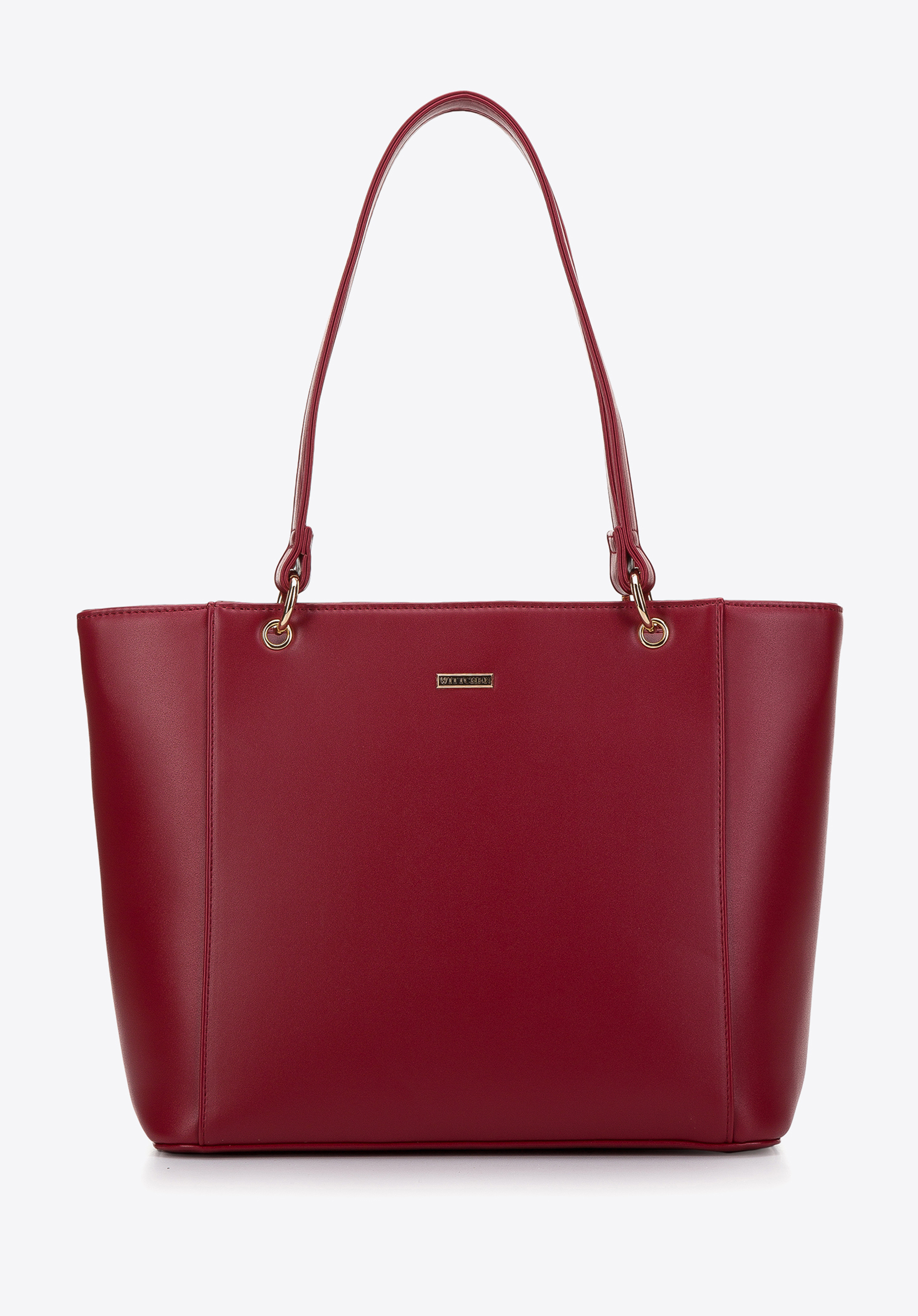 Torebka shopperka z ekoskóry z ozdobnymi kółkami