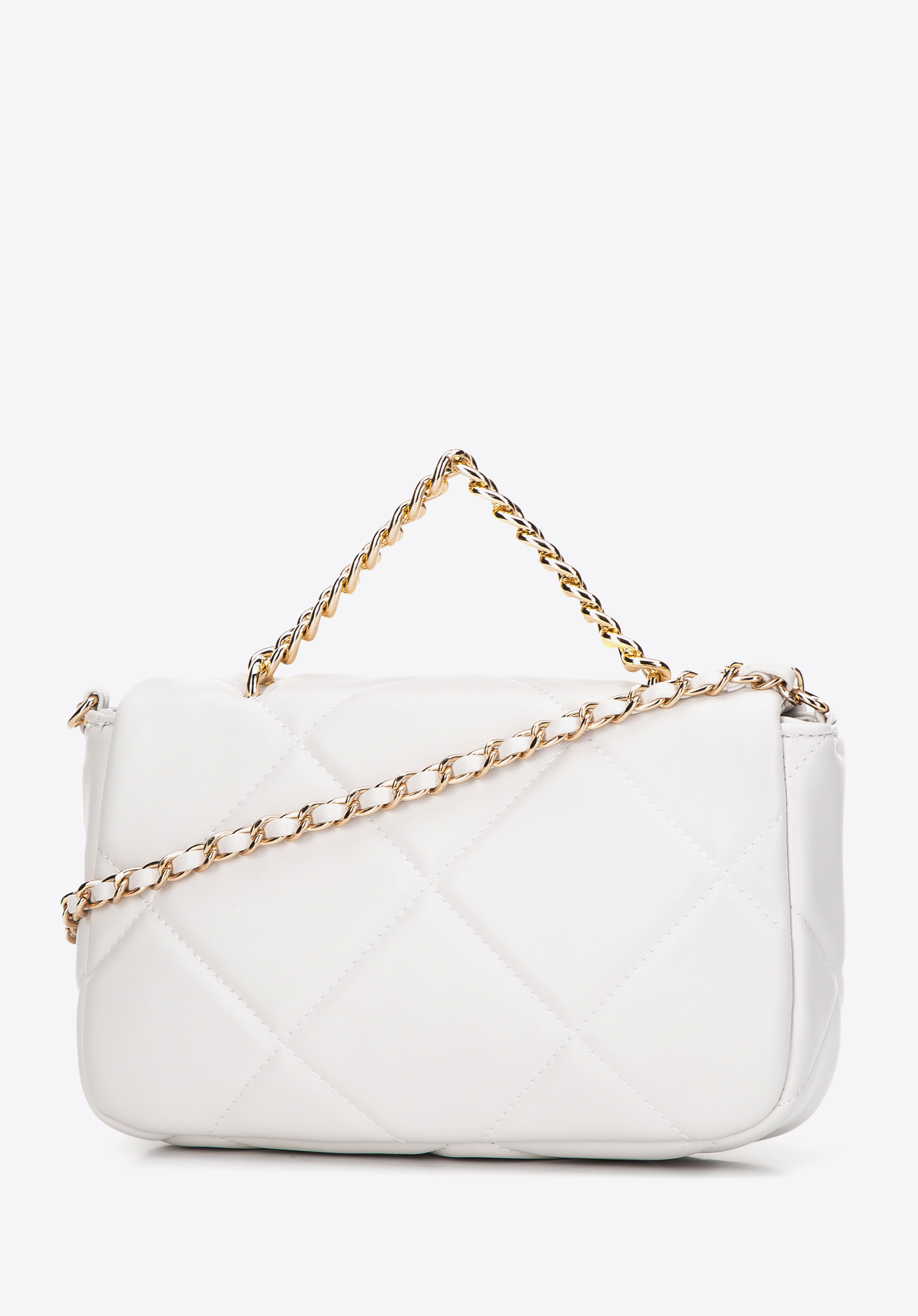 Damska torebka pikowana w kwadraty na łańcuszku mała