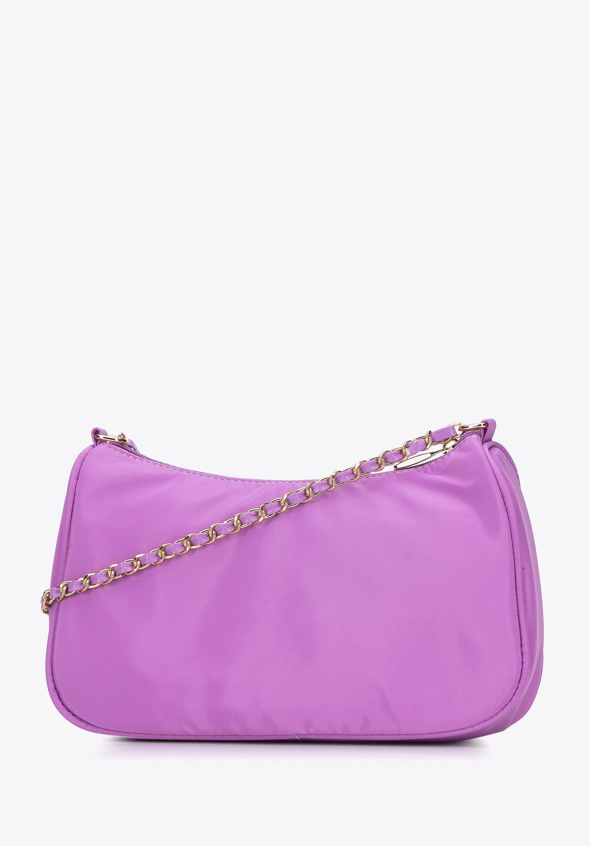 Damska torebka bagietka z nylonu na łańcuszku